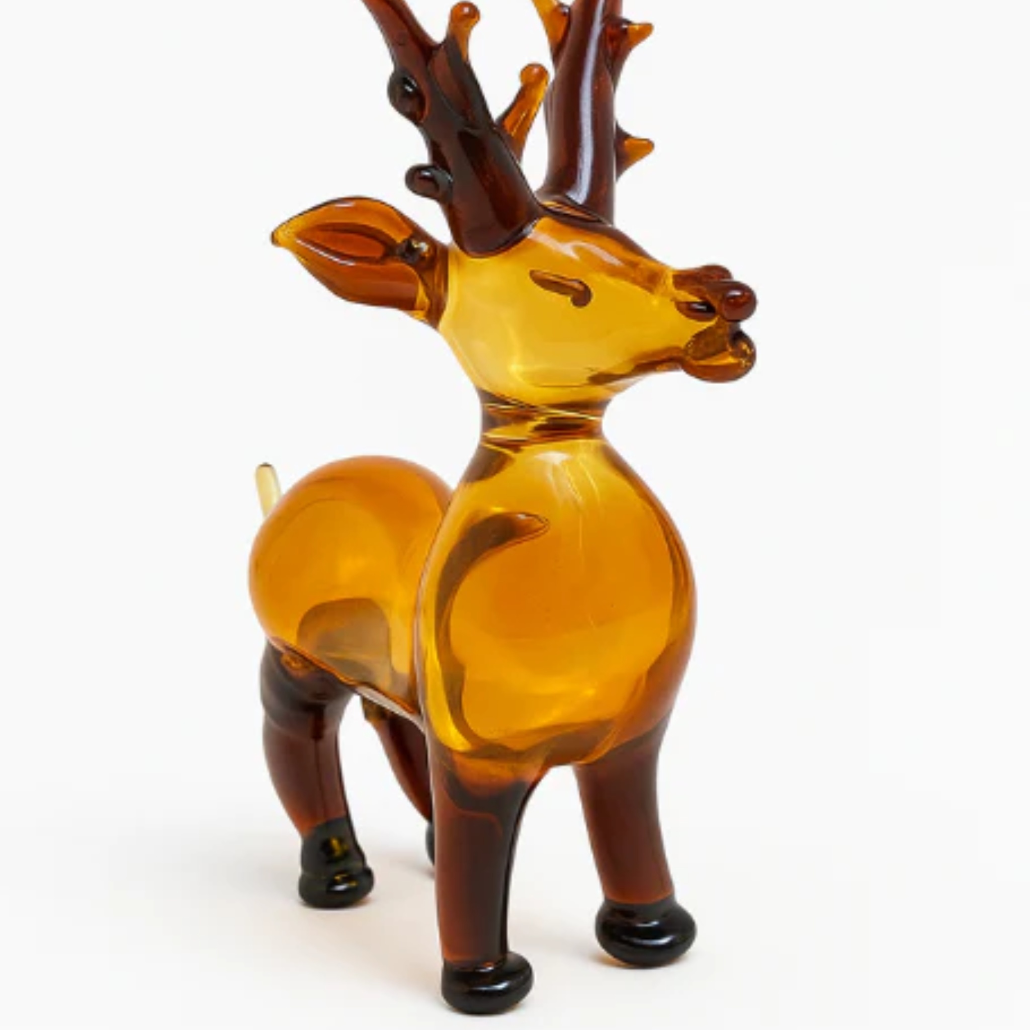 Amber Stag — Handblown Glass Sculpture by RUSTIC HORSE GLASS STUDIO | Tooffi