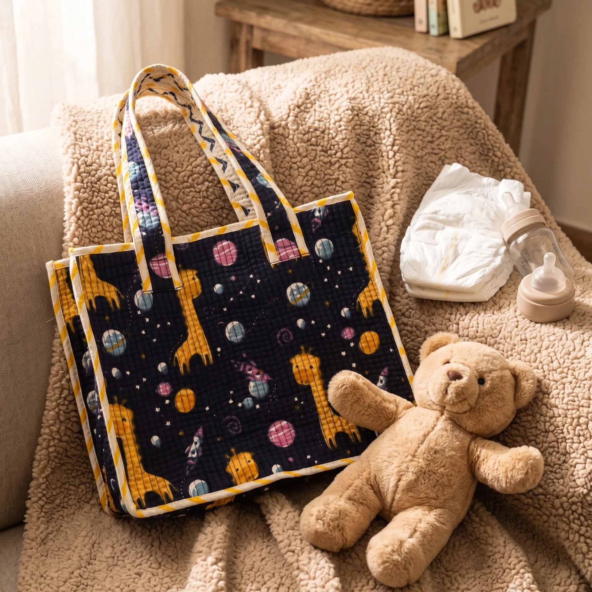 Orange Giraffe Kids Essential Bag Set by Aenak Studios | Tooffi