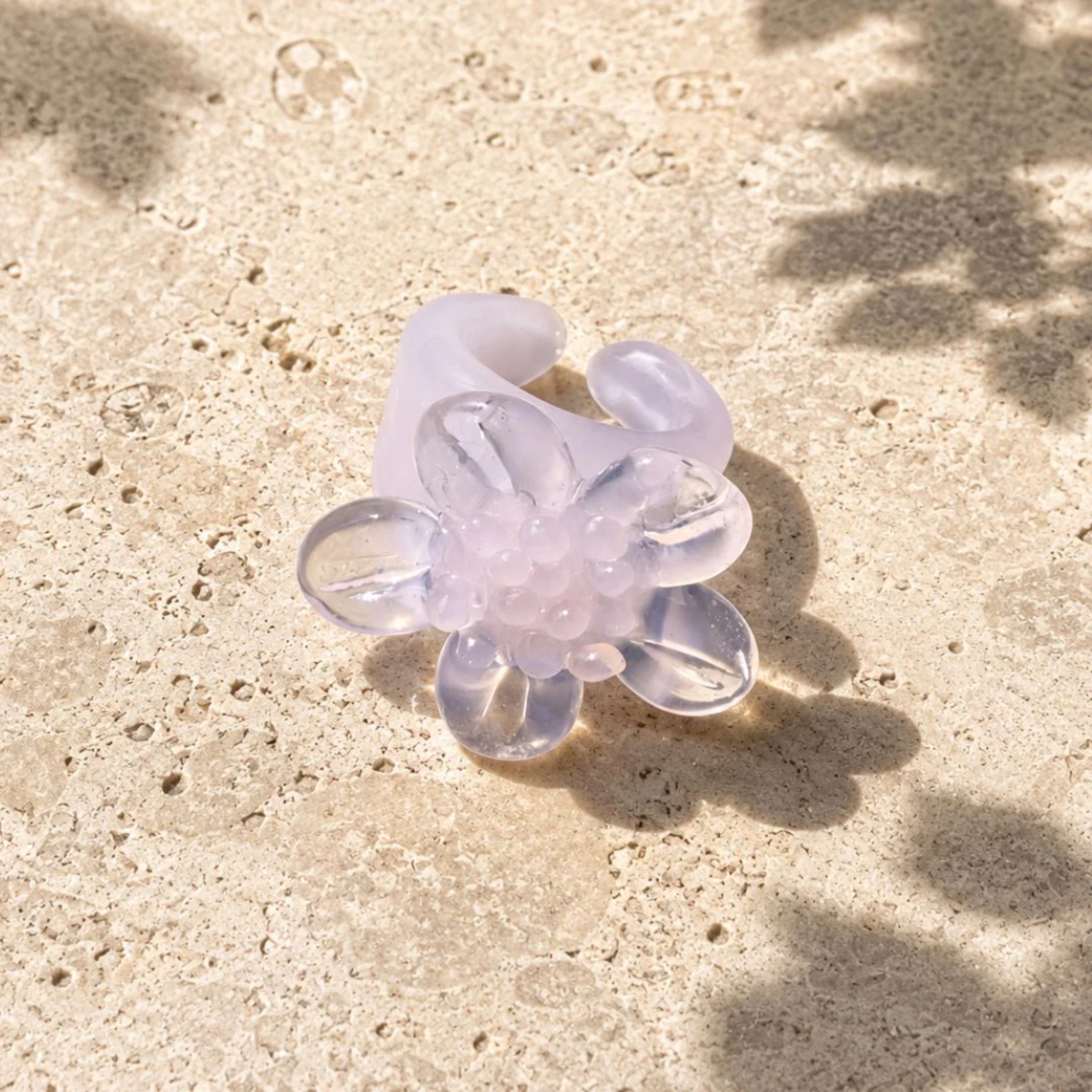 Lavender Petal | Handblown Glass Flower Ring by RUSTIC HORSE GLASS STUDIO | Tooffi