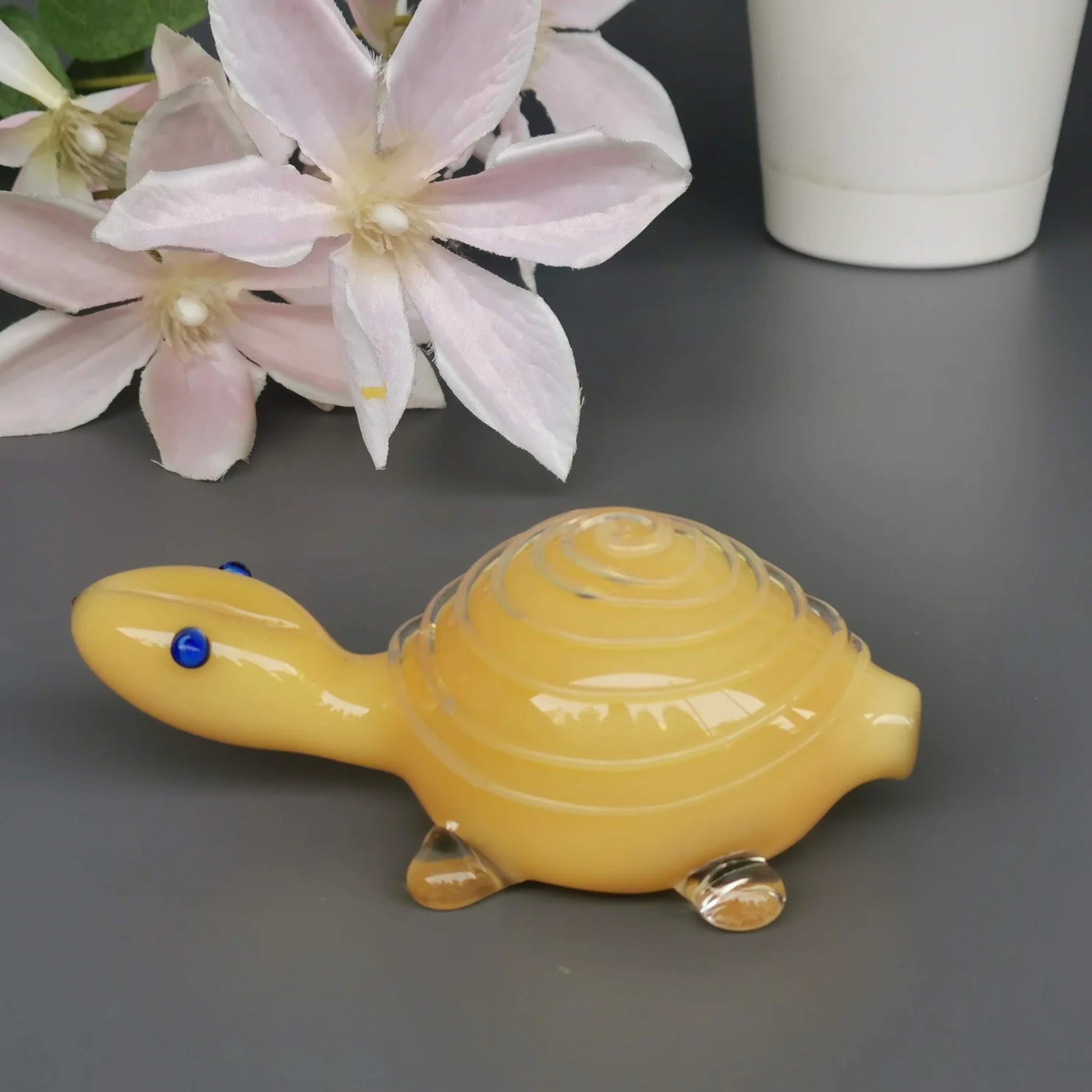 Good Luck Glass Turtles- Ivory by RUSTIC HORSE GLASS STUDIO | Tooffi