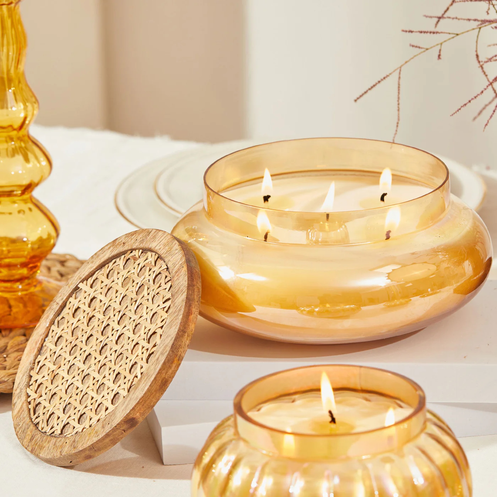 Amber Boho Lid - Lustre Jars by Endora Scented Candles | Tooffi