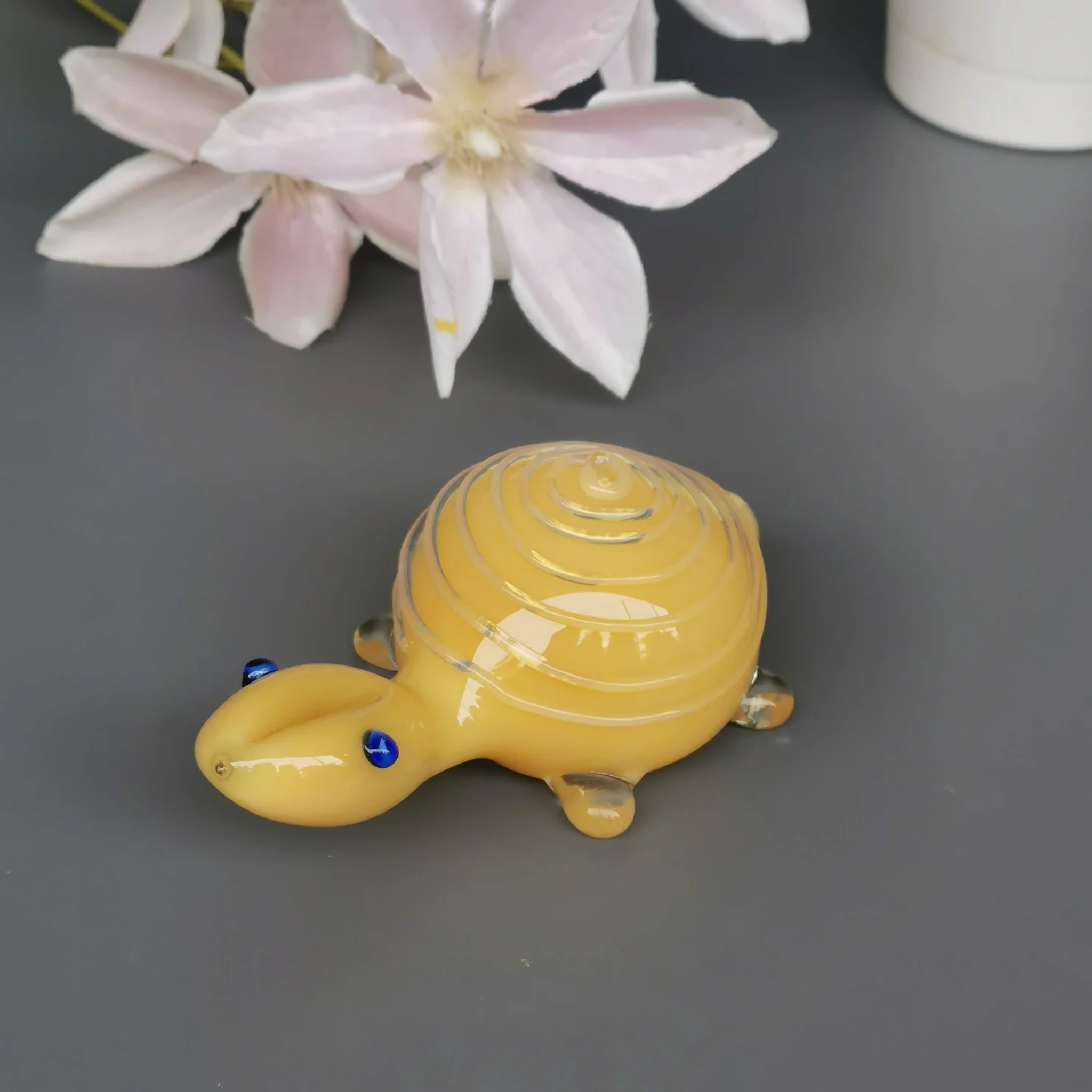 Good Luck Glass Turtles- Ivory by RUSTIC HORSE GLASS STUDIO | Tooffi