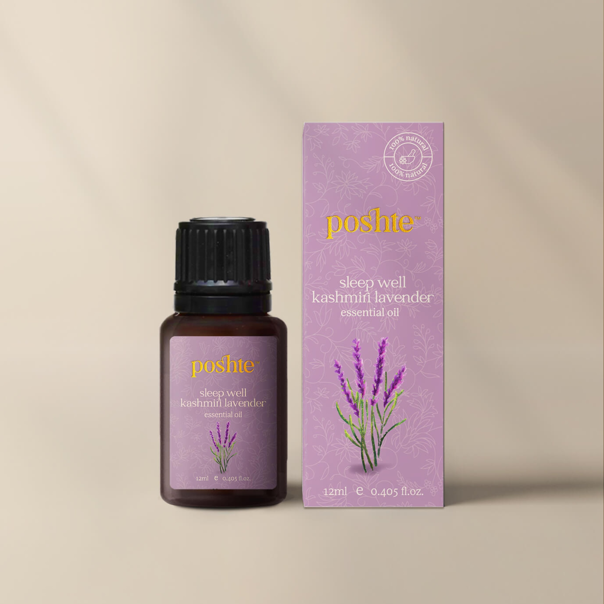 Sleep Well Kashmiri Lavender Essential Oil 12ml by Poshte | Tooffi