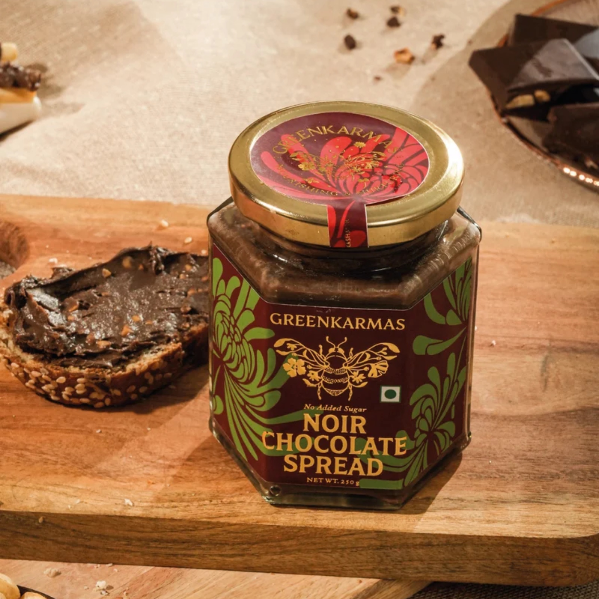 Noir chocolate spread(250g) by GreenKarmas | Tooffi