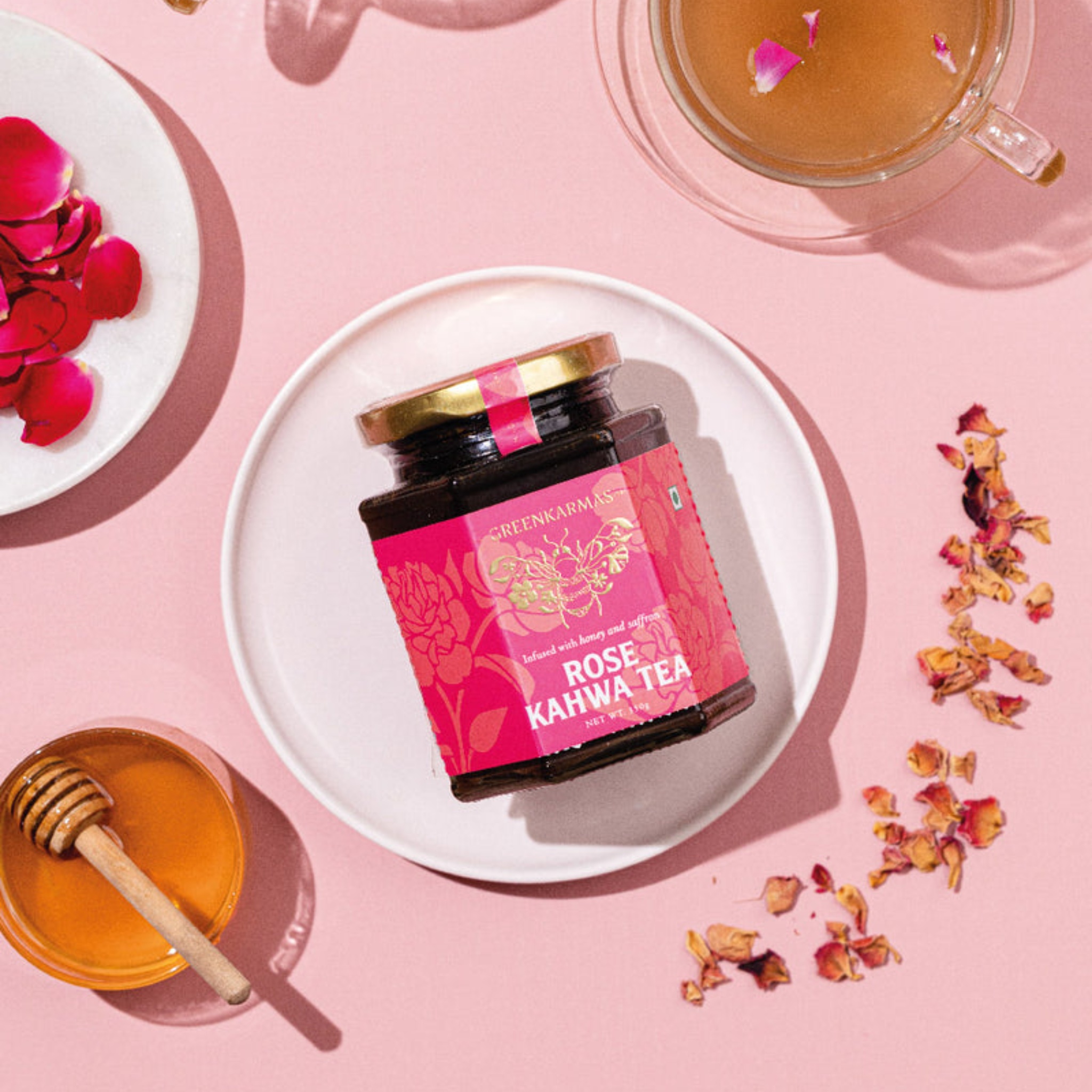 Rose Kahwa Tea -Ayurvedic by GreenKarmas | Tooffi
