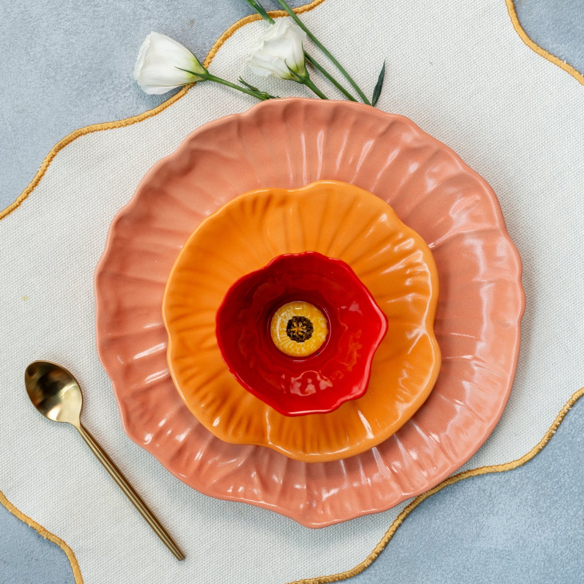 poppy tapas plates (set of 6) by nira's ceramics | Tooffi