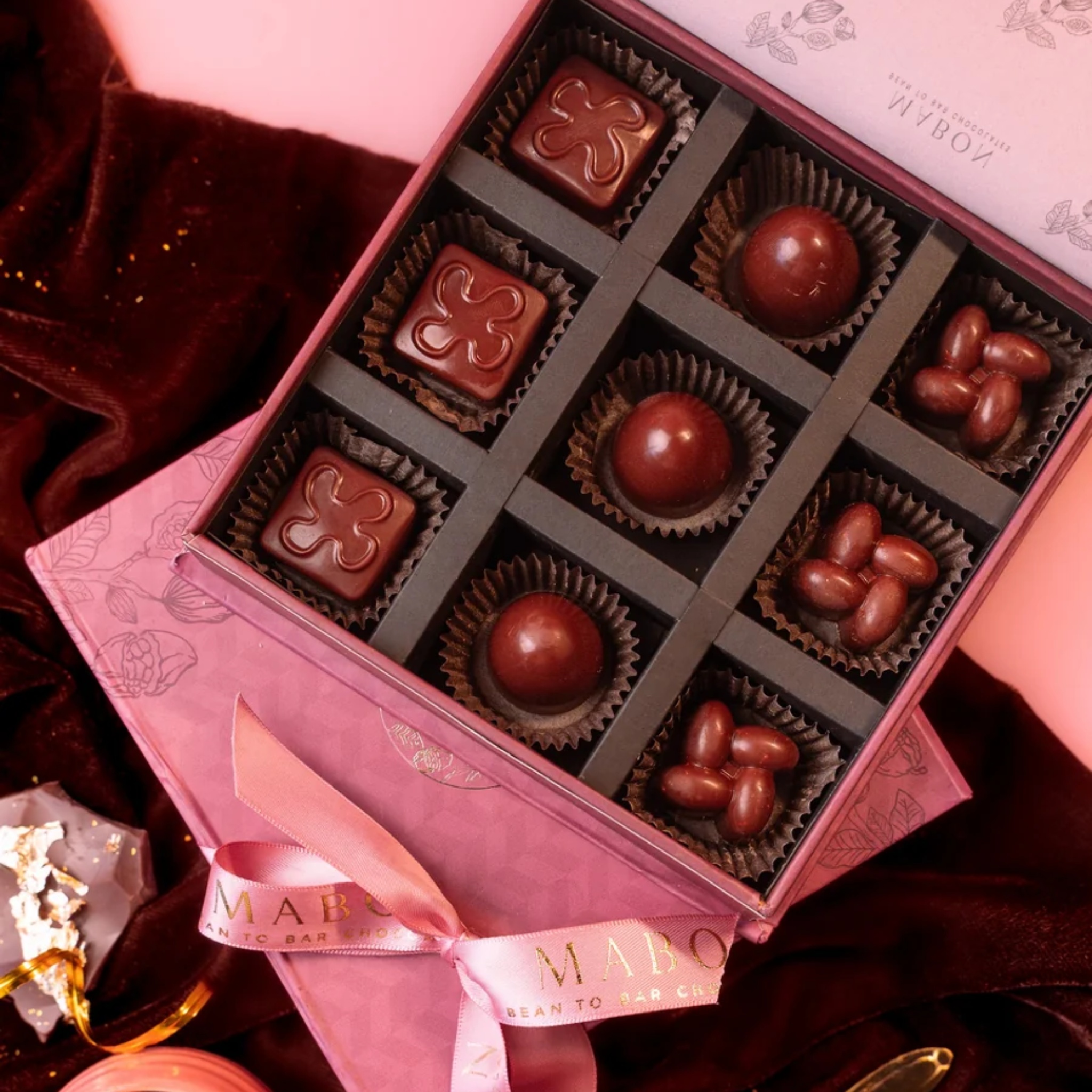 Luxury Chocolate Bonbons (Box of 12) by Mabon Chocolates | Tooffi