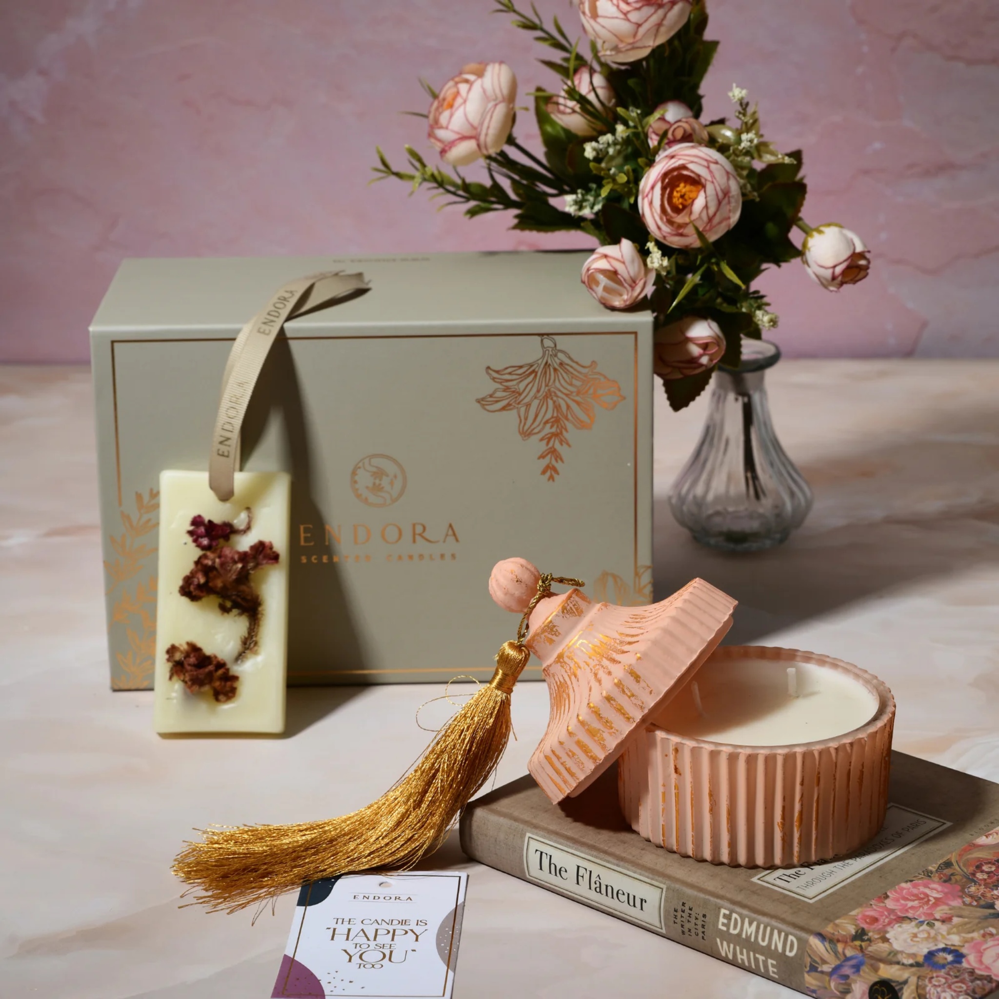 TASSEL LID JAR + WAX TABLET by Endora Scented Candles | Tooffi