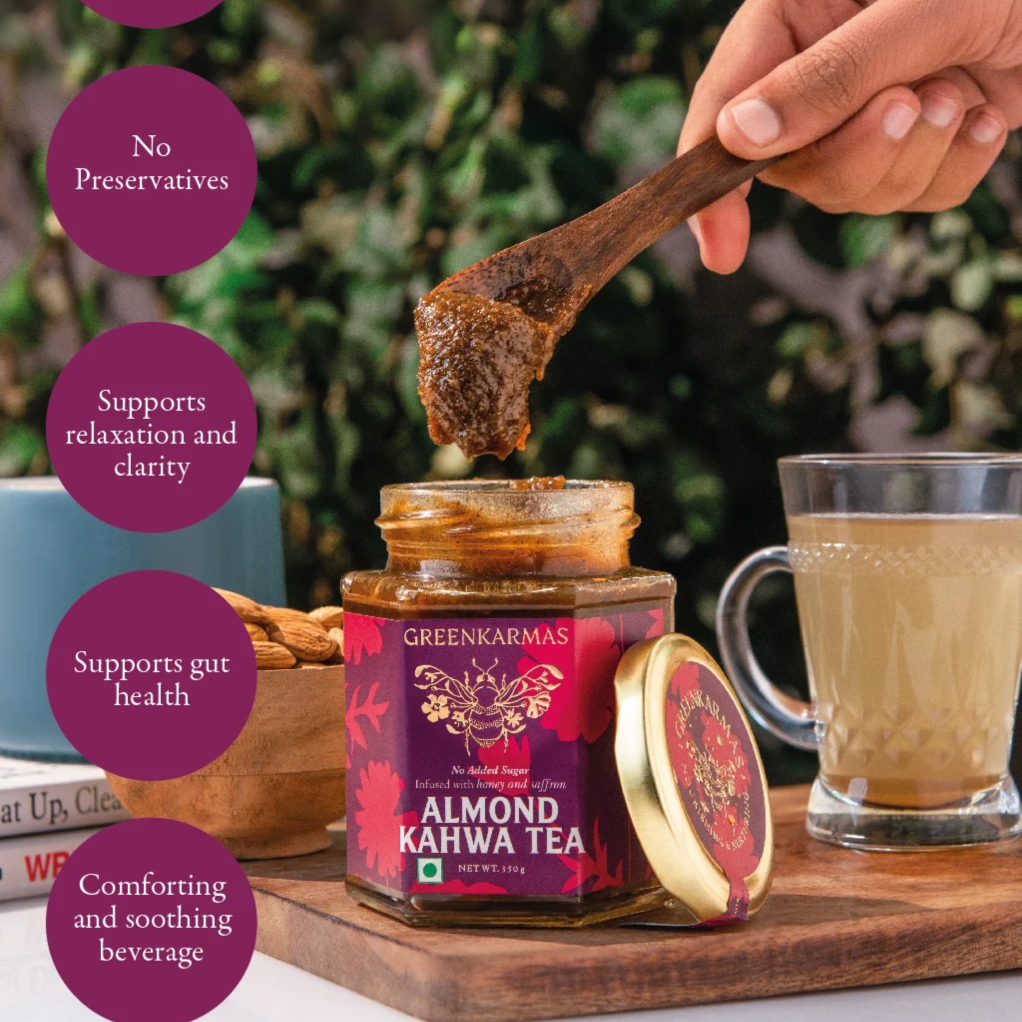 Almond Kahwa Tea- Ayurvedic by GreenKarmas | Tooffi