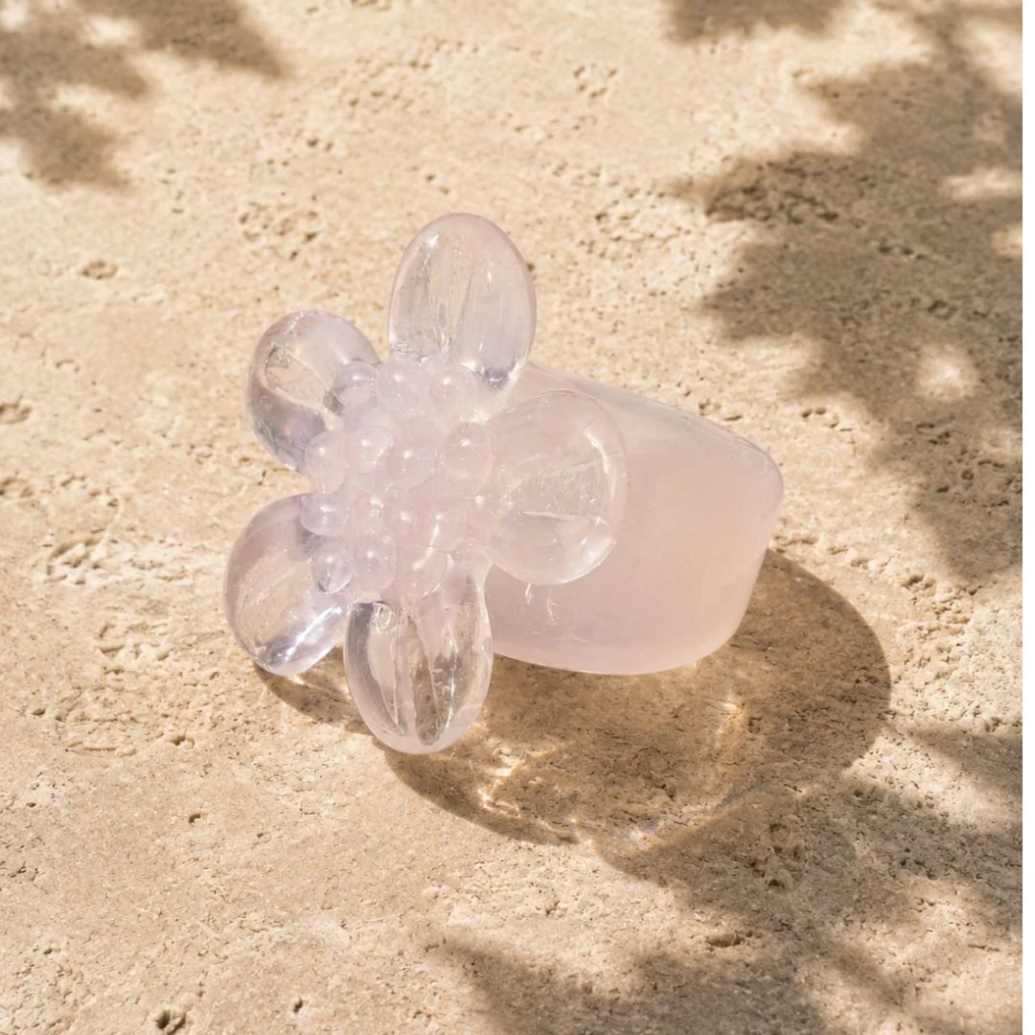Lavender Petal | Handblown Glass Flower Ring by RUSTIC HORSE GLASS STUDIO | Tooffi