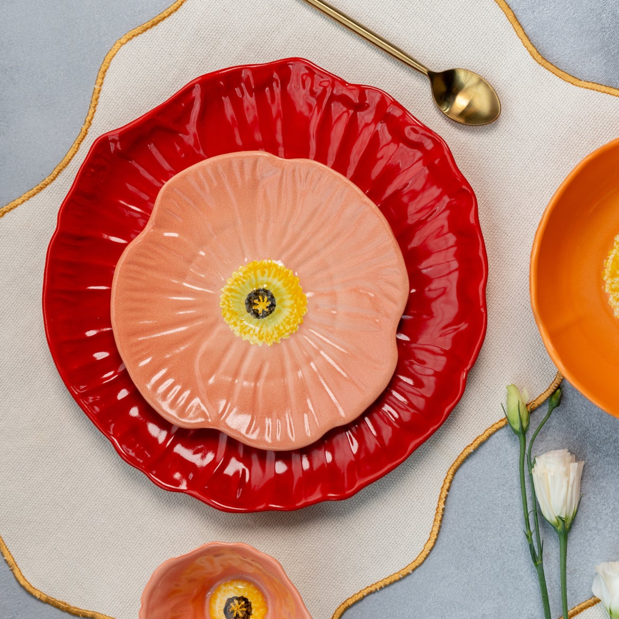 poppy tapas plates (set of 6) by nira's ceramics | Tooffi