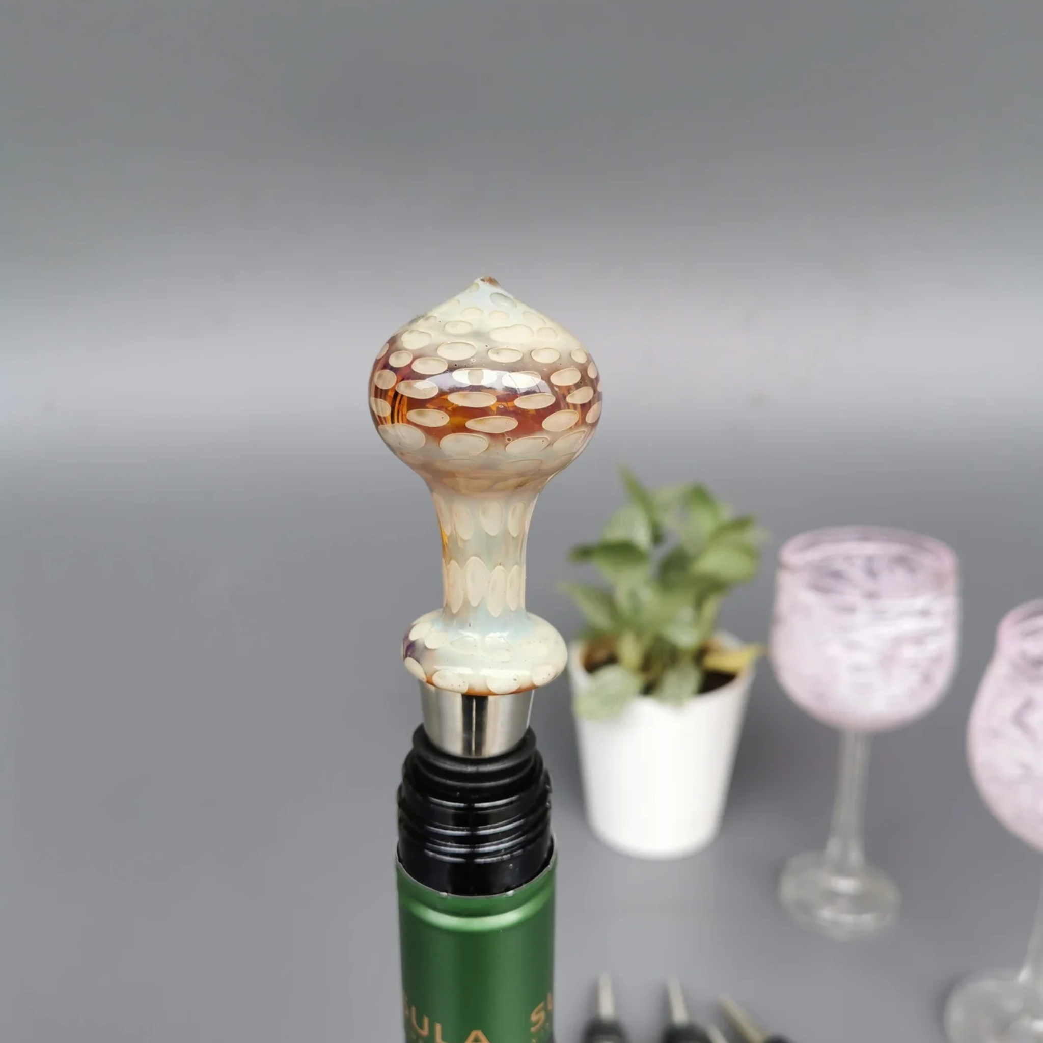 Tanaro Handblown Glass Wine Stoppers by RUSTIC HORSE GLASS STUDIO | Tooffi