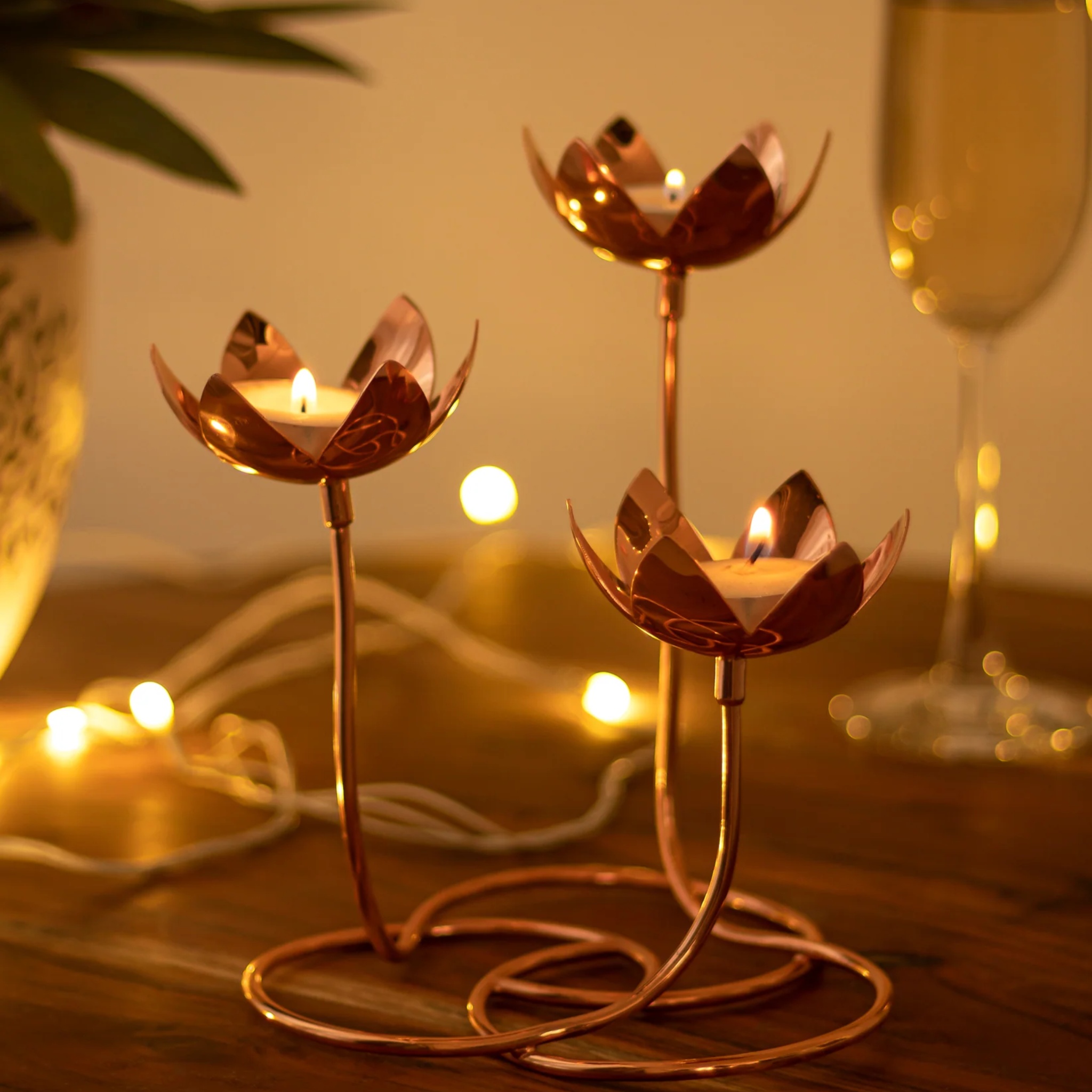 Handmade Lotus Cluster - Copper by Saswata | Tooffi