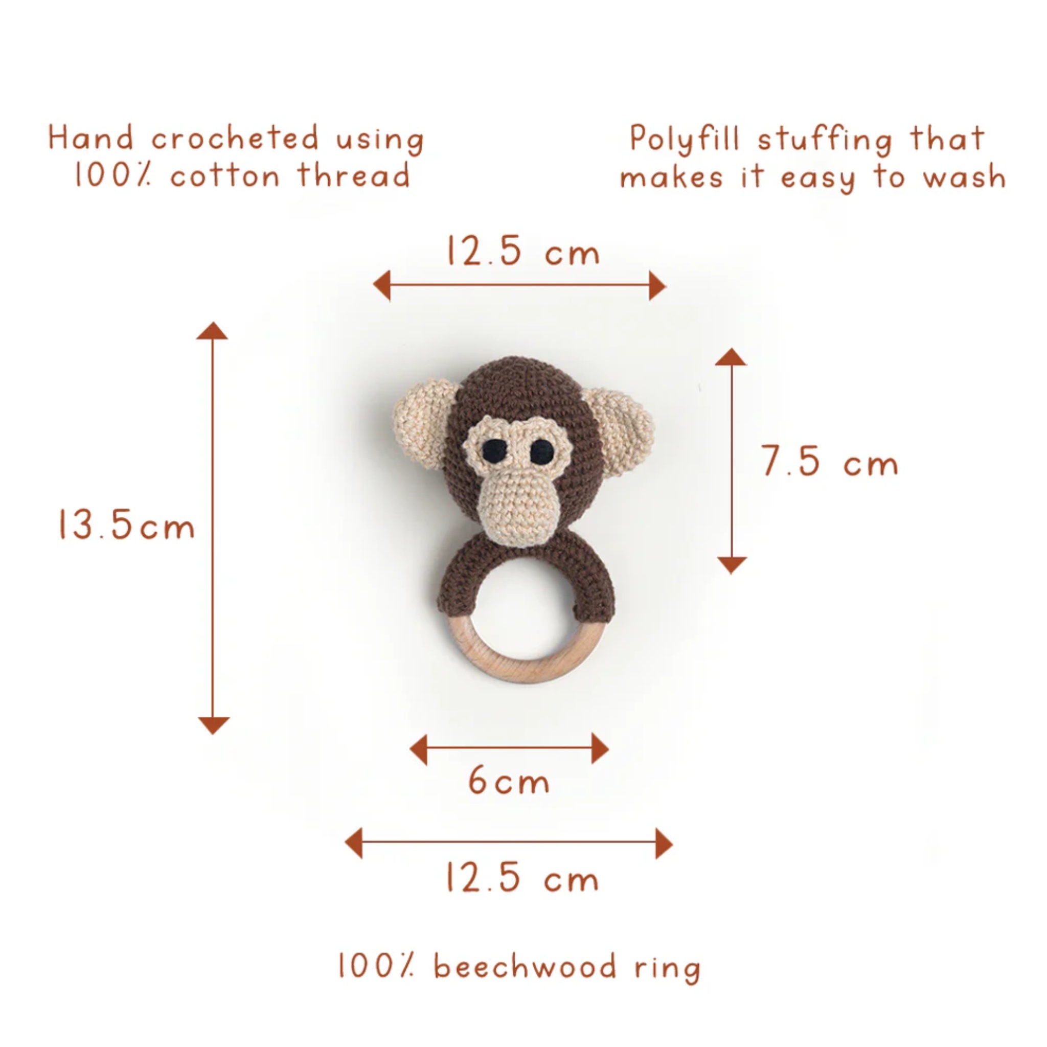 Maakad Rattle & Soft Toy With Cream Swaddle by Gubbachhi | Tooffi