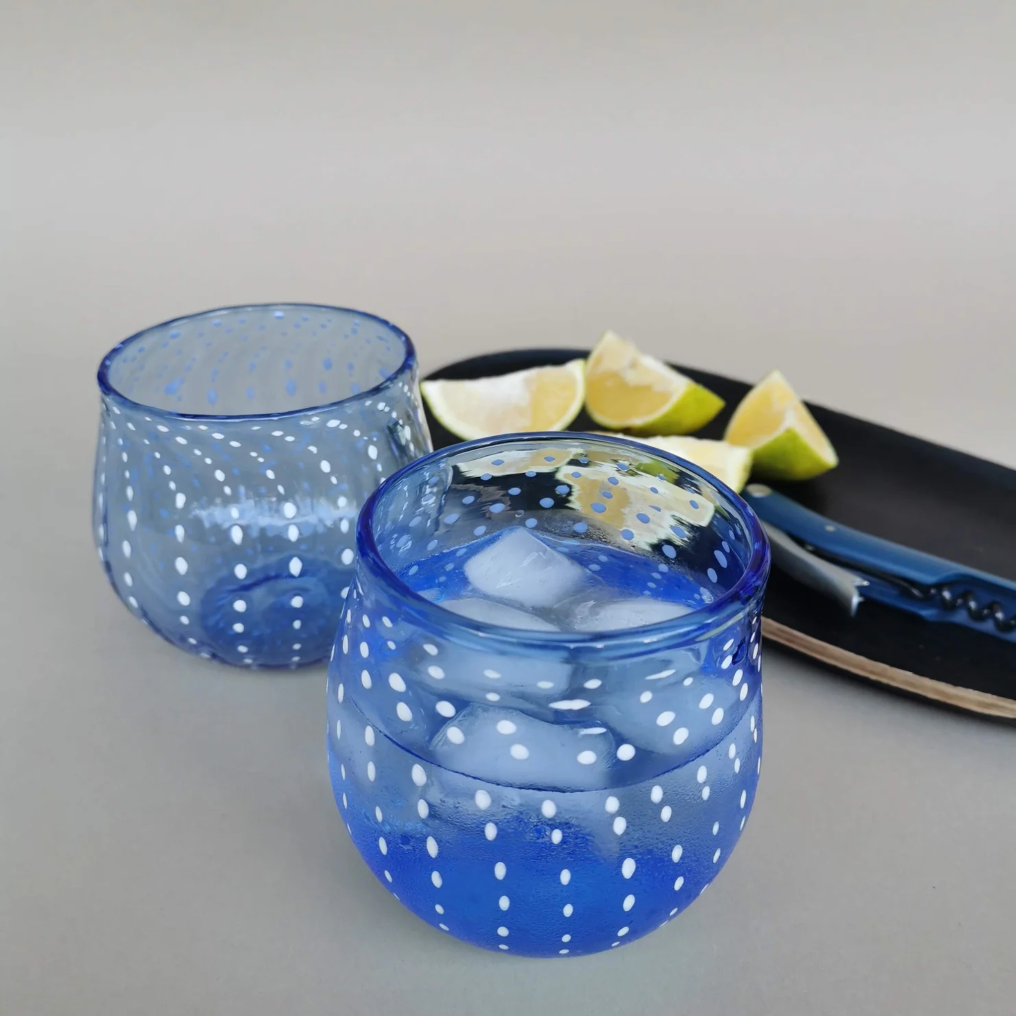 Mura Art Glass- Sky (single glass) by RUSTIC HORSE GLASS STUDIO | Tooffi