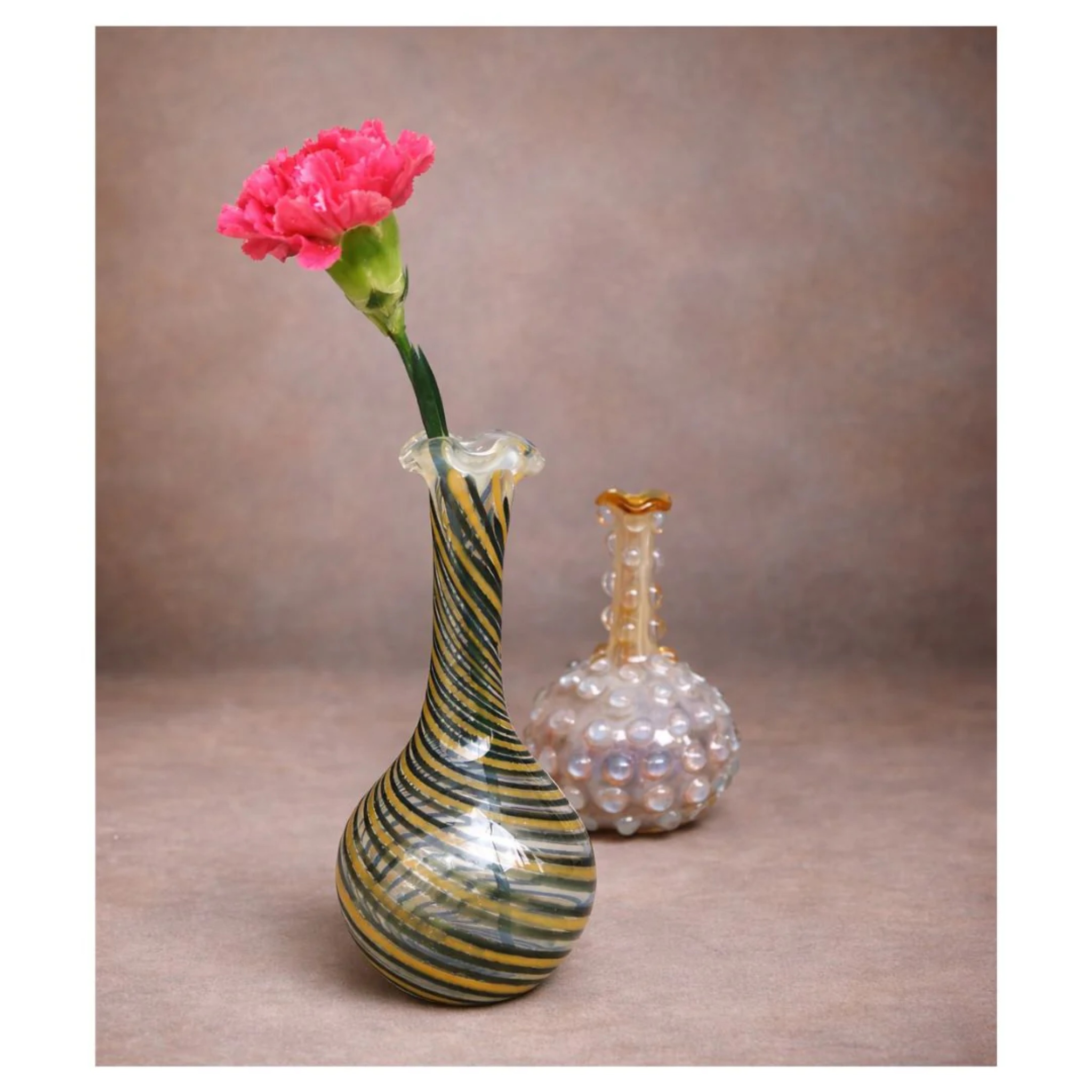 Handblown Murano-Style Glass Vase – Spiral Bloom by RUSTIC HORSE GLASS STUDIO | Tooffi