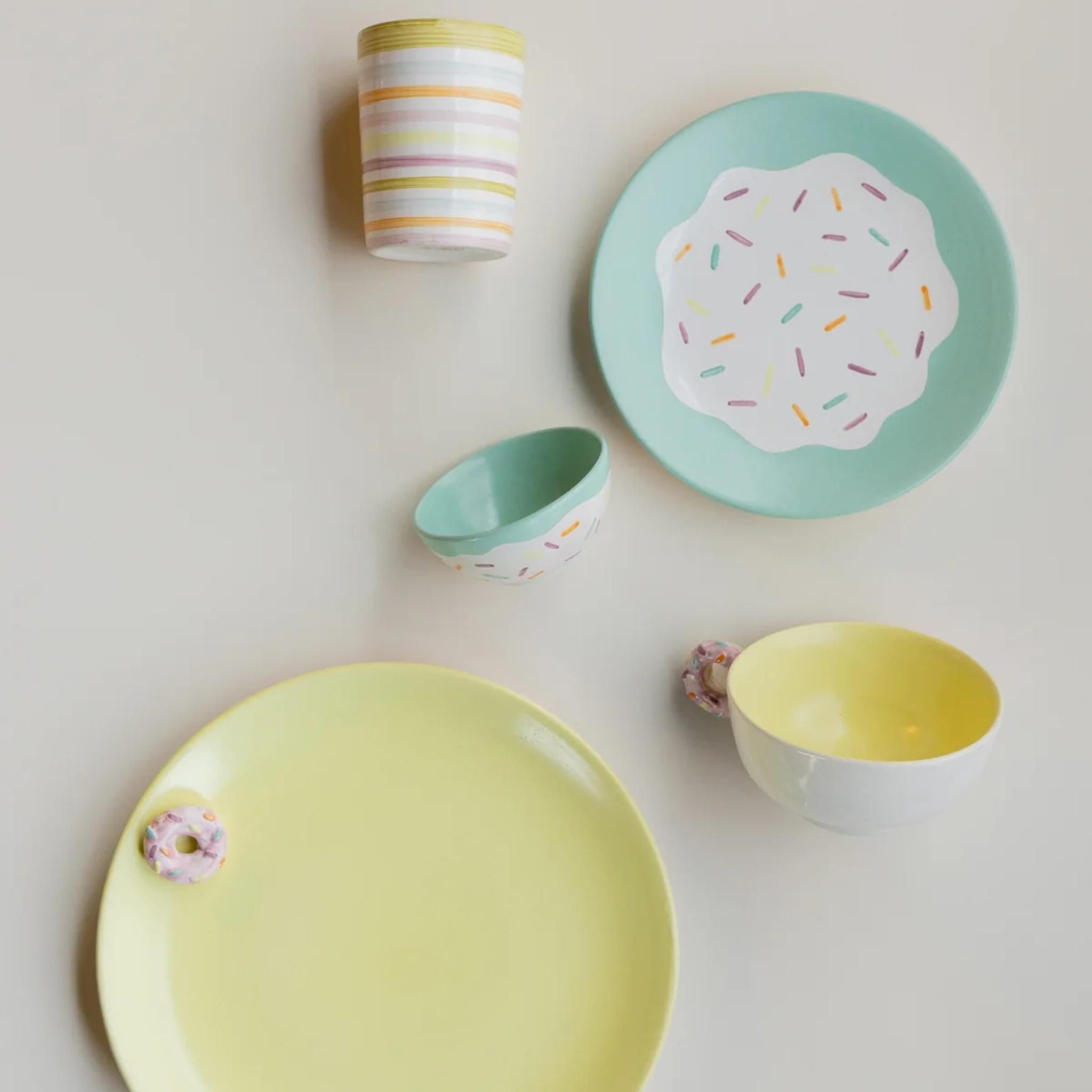 donut dinner set (set of 5) by nira's ceramics | Tooffi