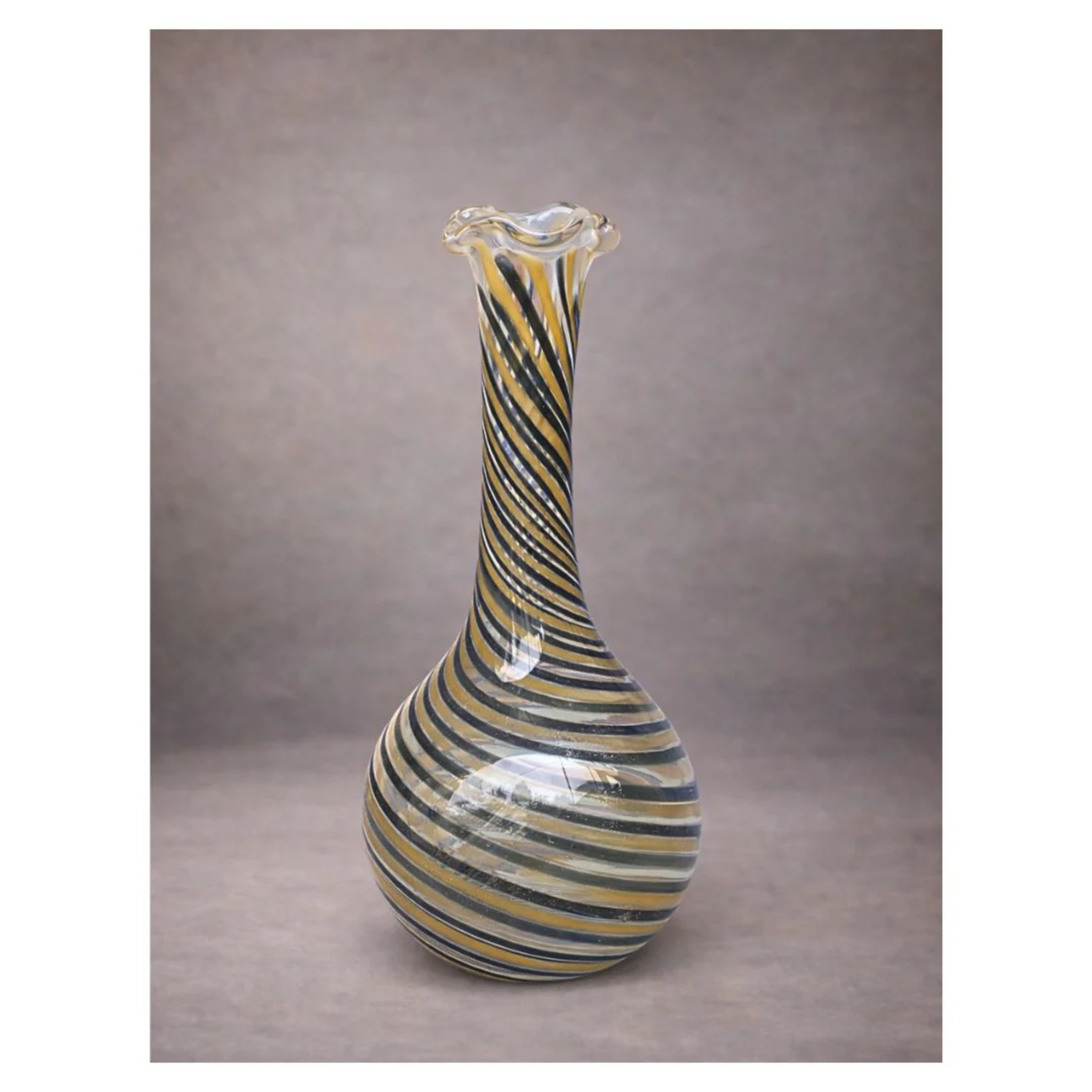 Handblown Murano-Style Glass Vase – Spiral Bloom by RUSTIC HORSE GLASS STUDIO | Tooffi