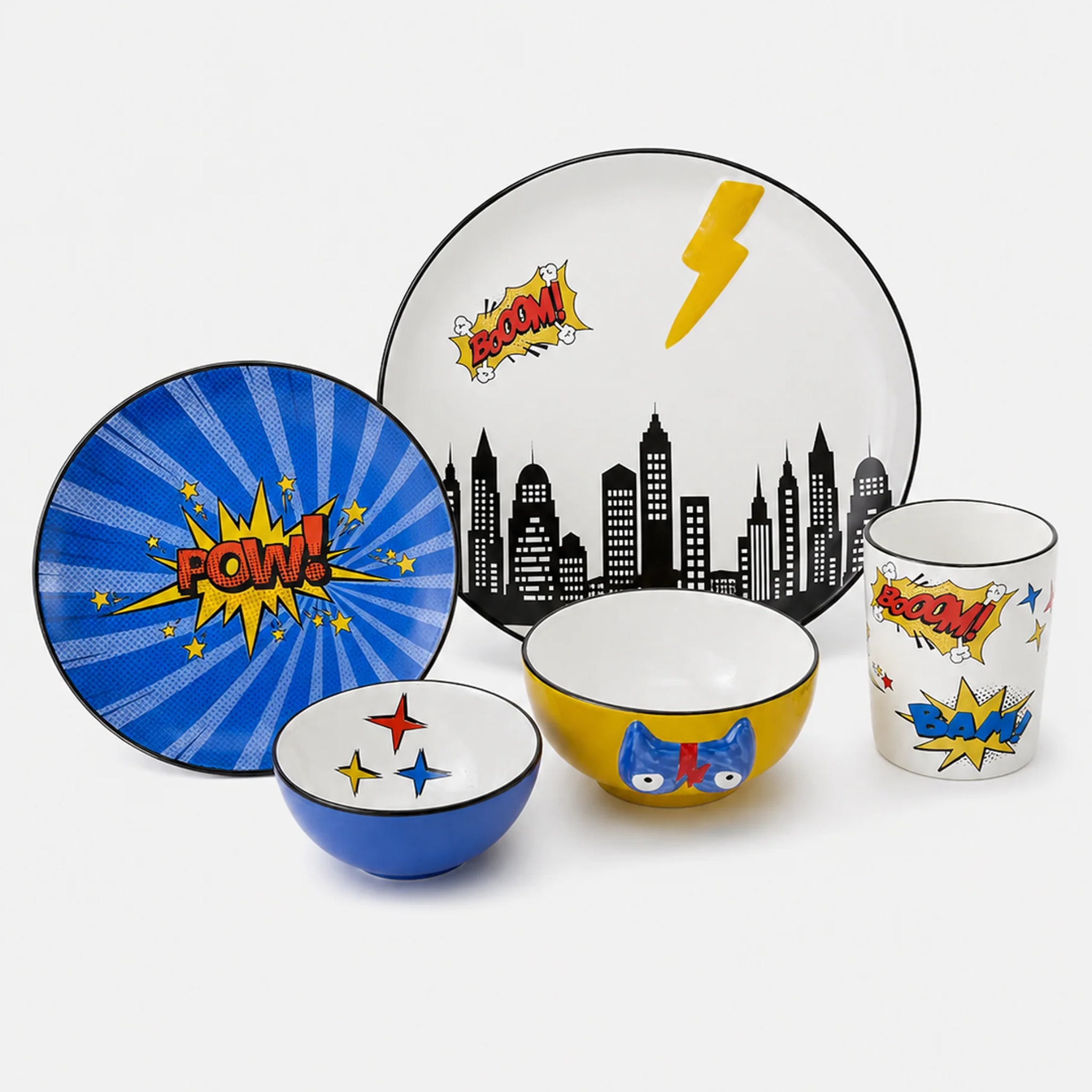 Super Hero Dinner Set (set of 5) by nira's ceramics | Tooffi