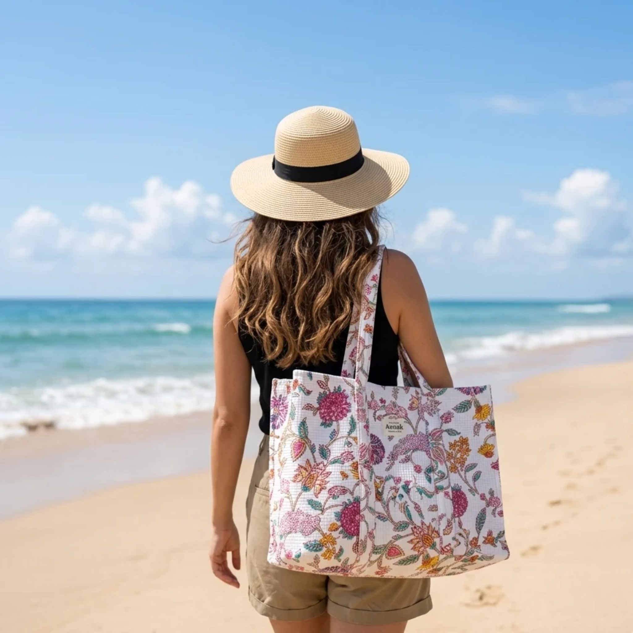 Purple & Pink Floral Garden Quilted Cotton Travel Bag + Vanity Pouch by Aenak Studios | Tooffi