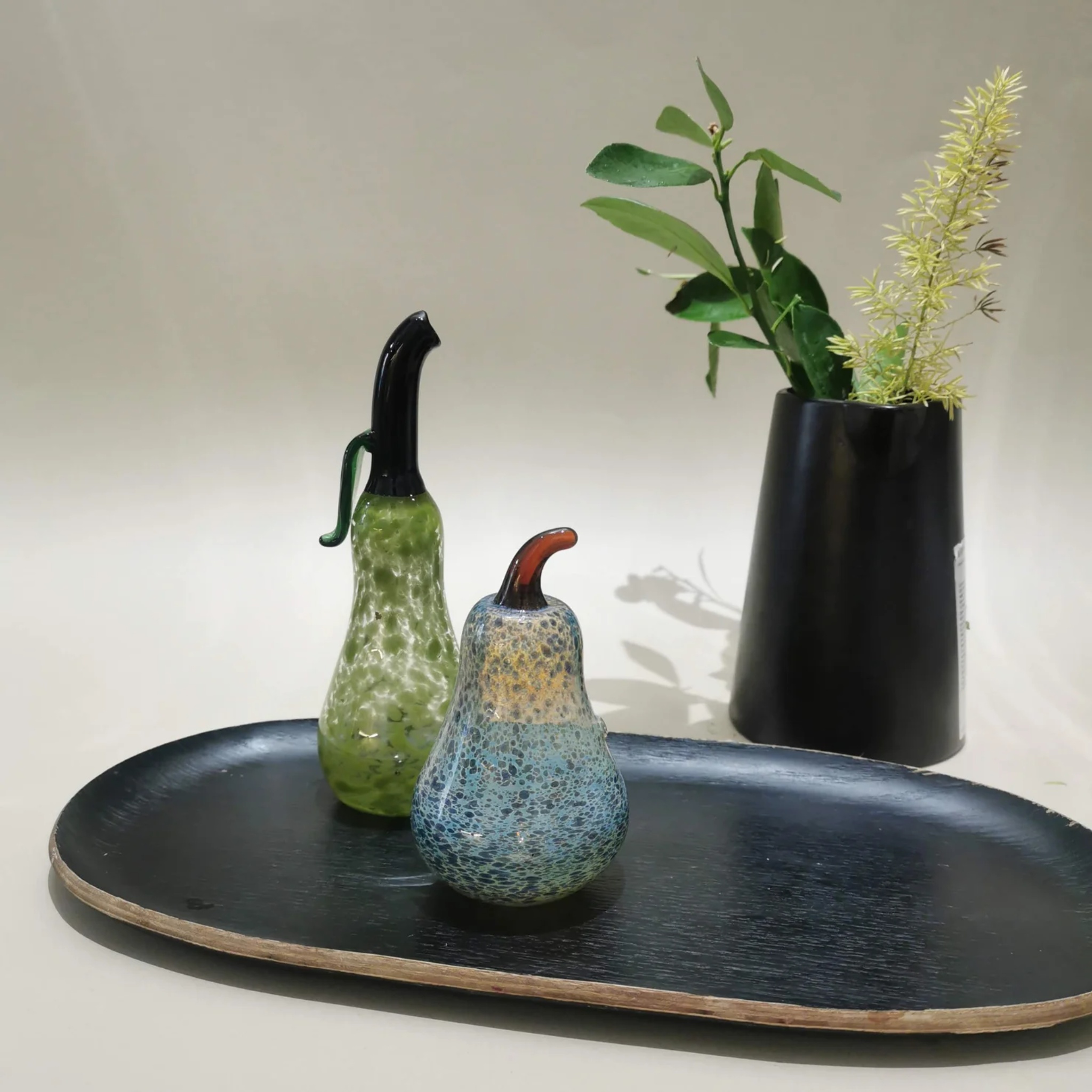 Murano Glass Style Decoration- Marble Pear Art Glass by RUSTIC HORSE GLASS STUDIO | Tooffi