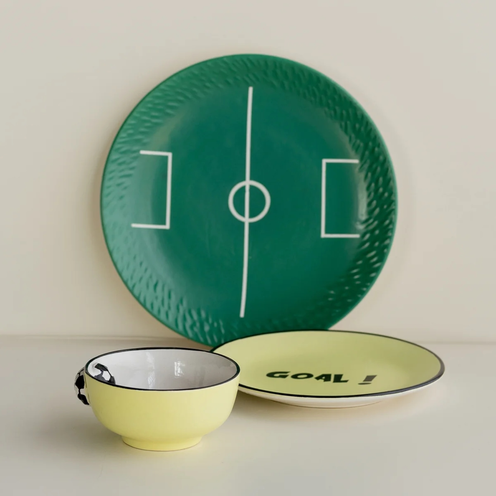 Handmade Football Dinner Set (set of 5) by nira's ceramics | Tooffi