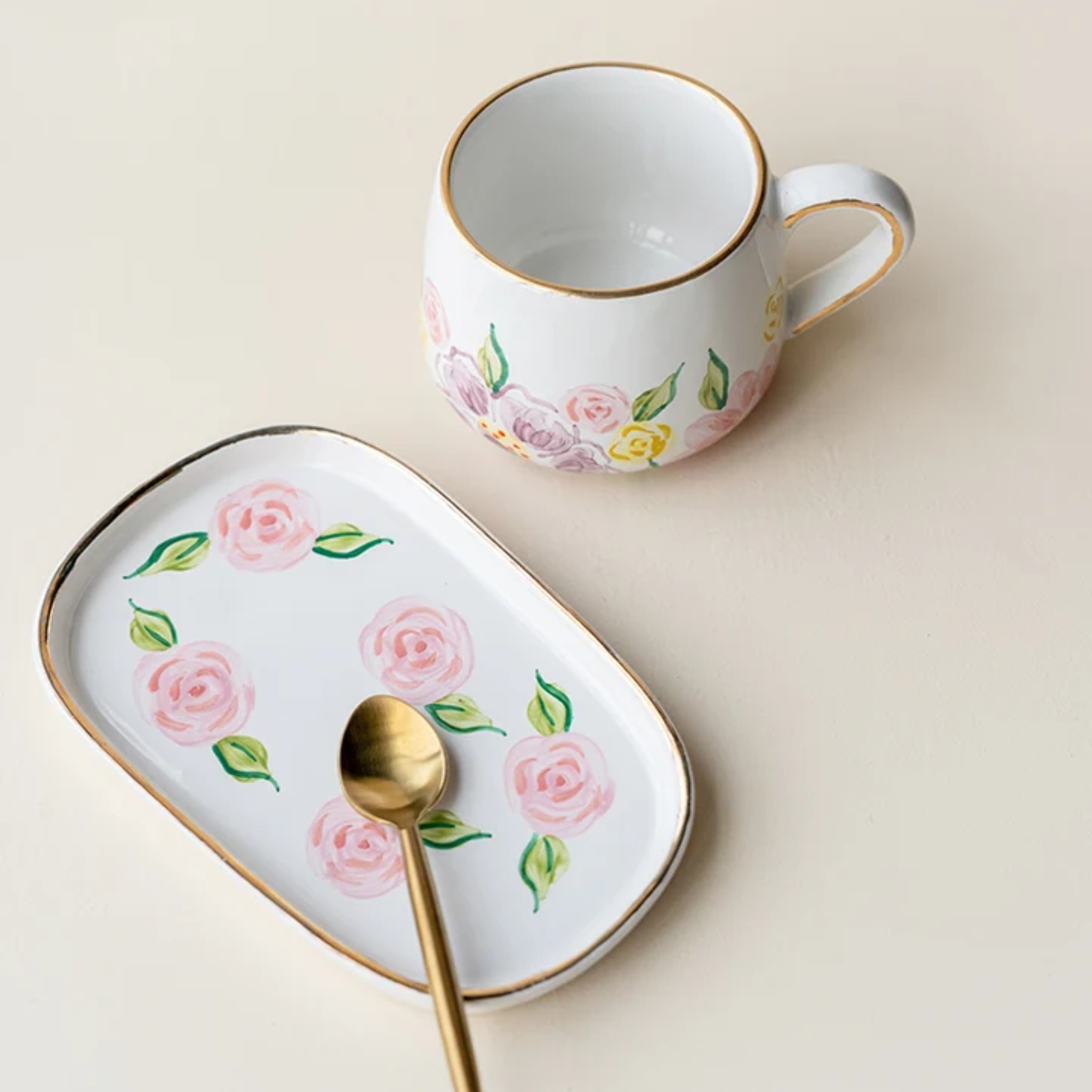 Pink Lilies mug by nira's ceramics | Tooffi