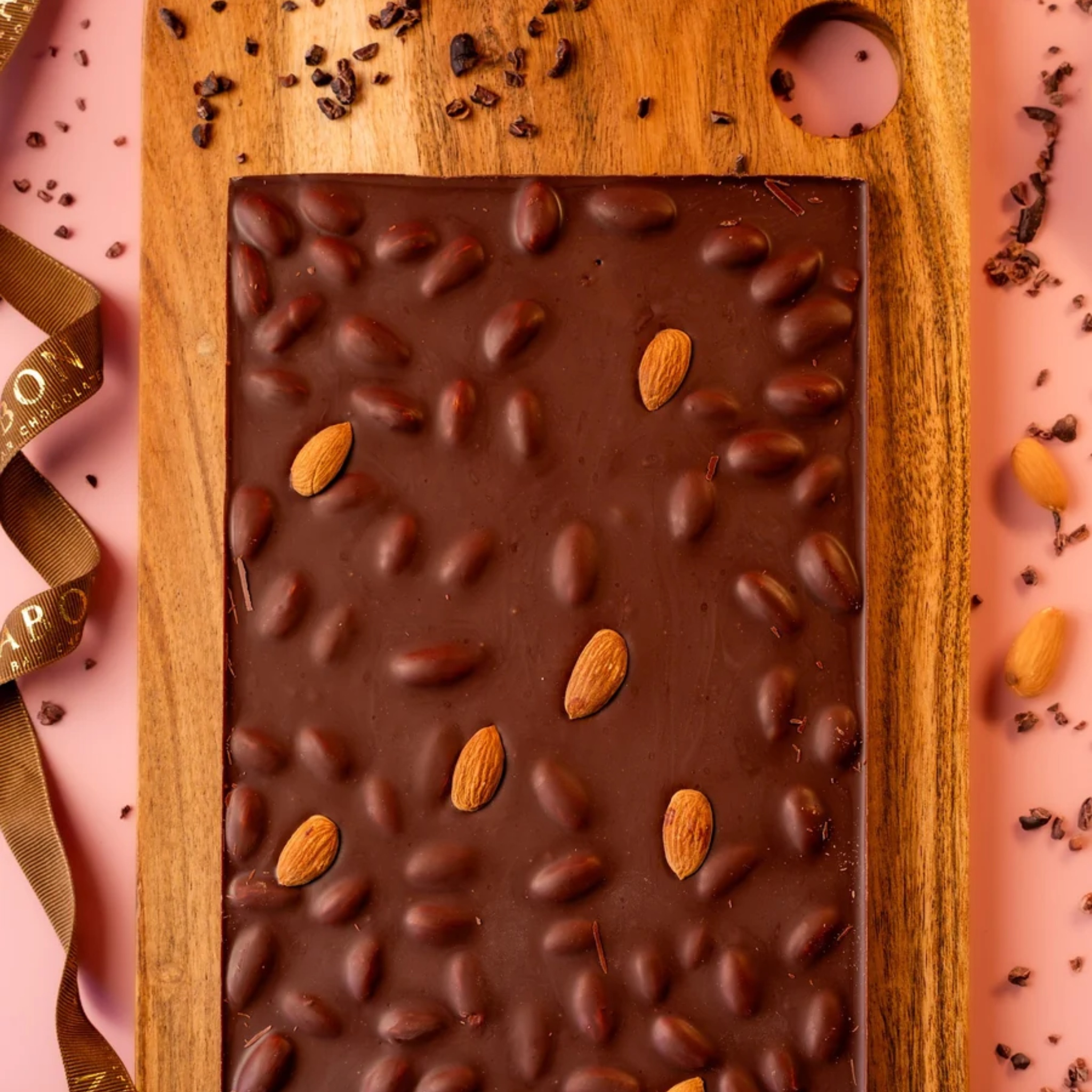 Sea Salt & Roasted Almond 55% Dark Chocolate Bark Gift Box by Mabon Chocolates | Tooffi