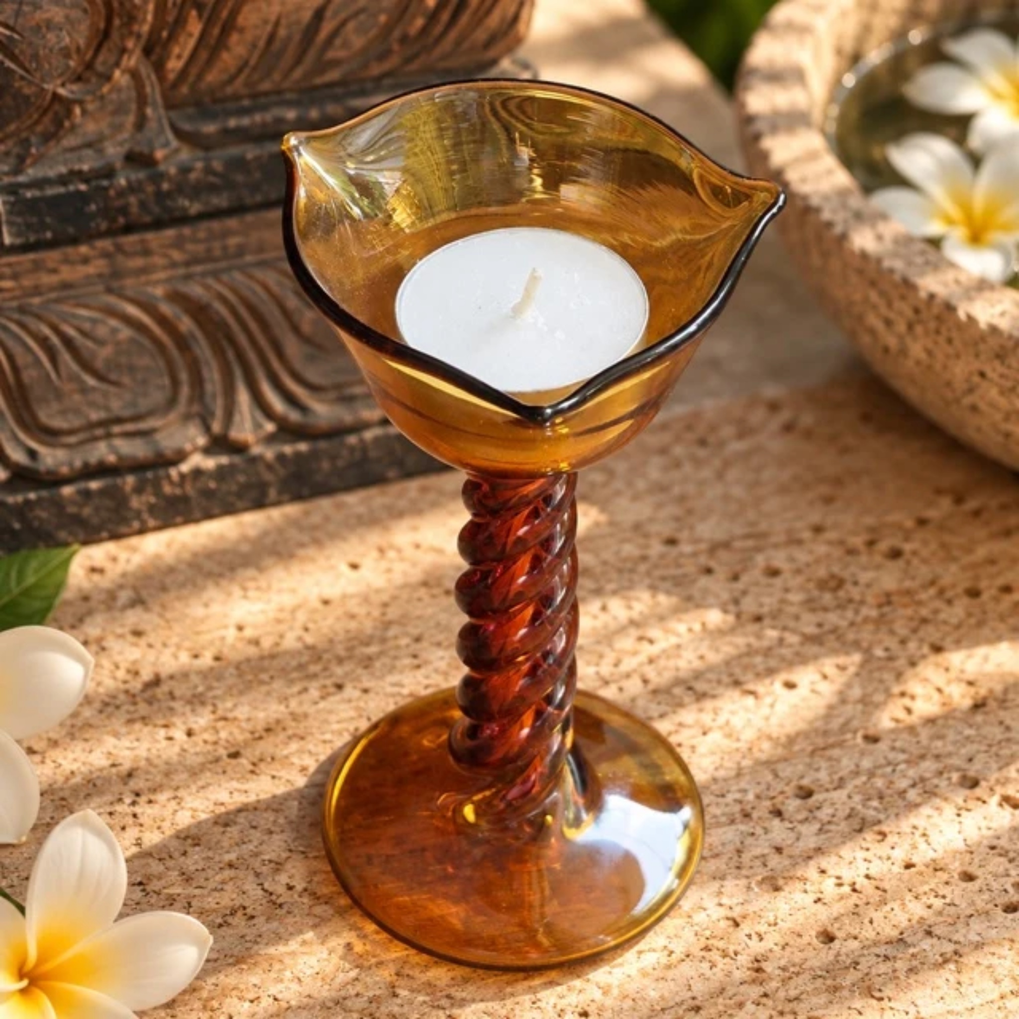 Amber Vine Diya - The Ritual Light by RUSTIC HORSE GLASS STUDIO | Tooffi