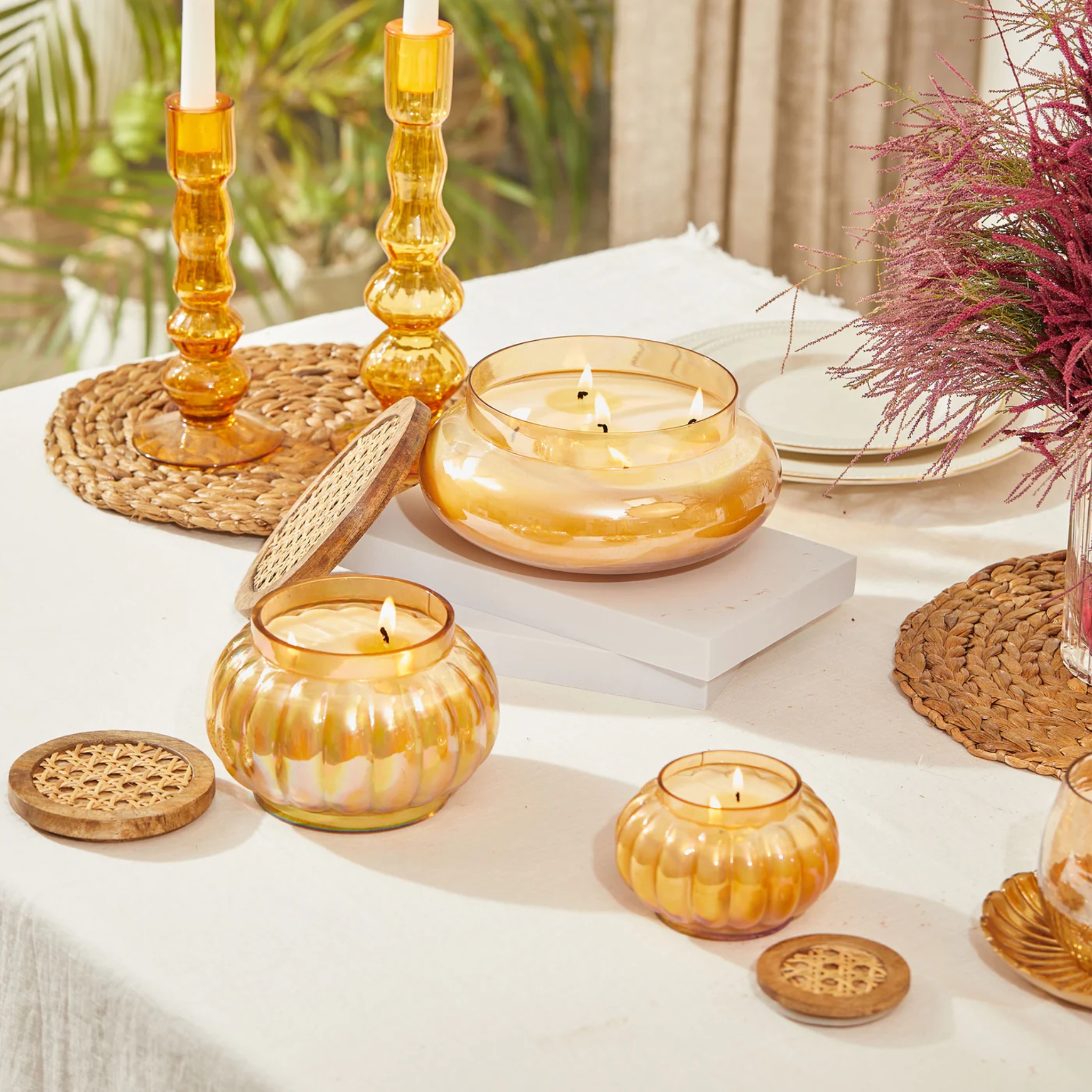 Amber Boho Lid - Lustre Jars by Endora Scented Candles | Tooffi