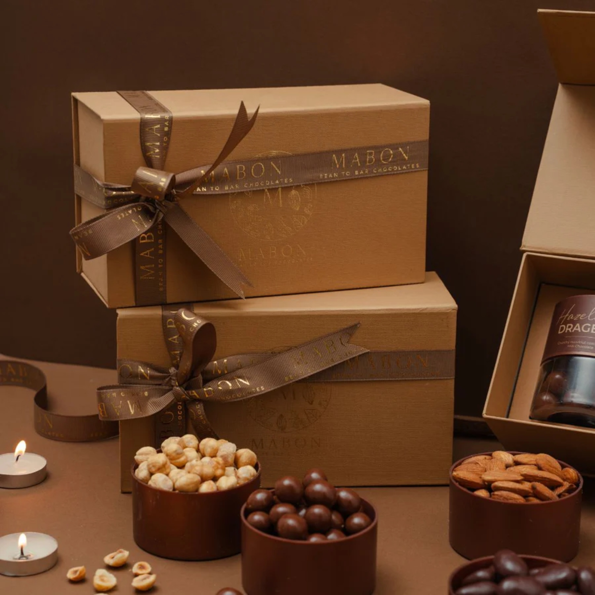 Chocolate Dragees Jars Gift Box (Box of 2) by Mabon Chocolates | Tooffi