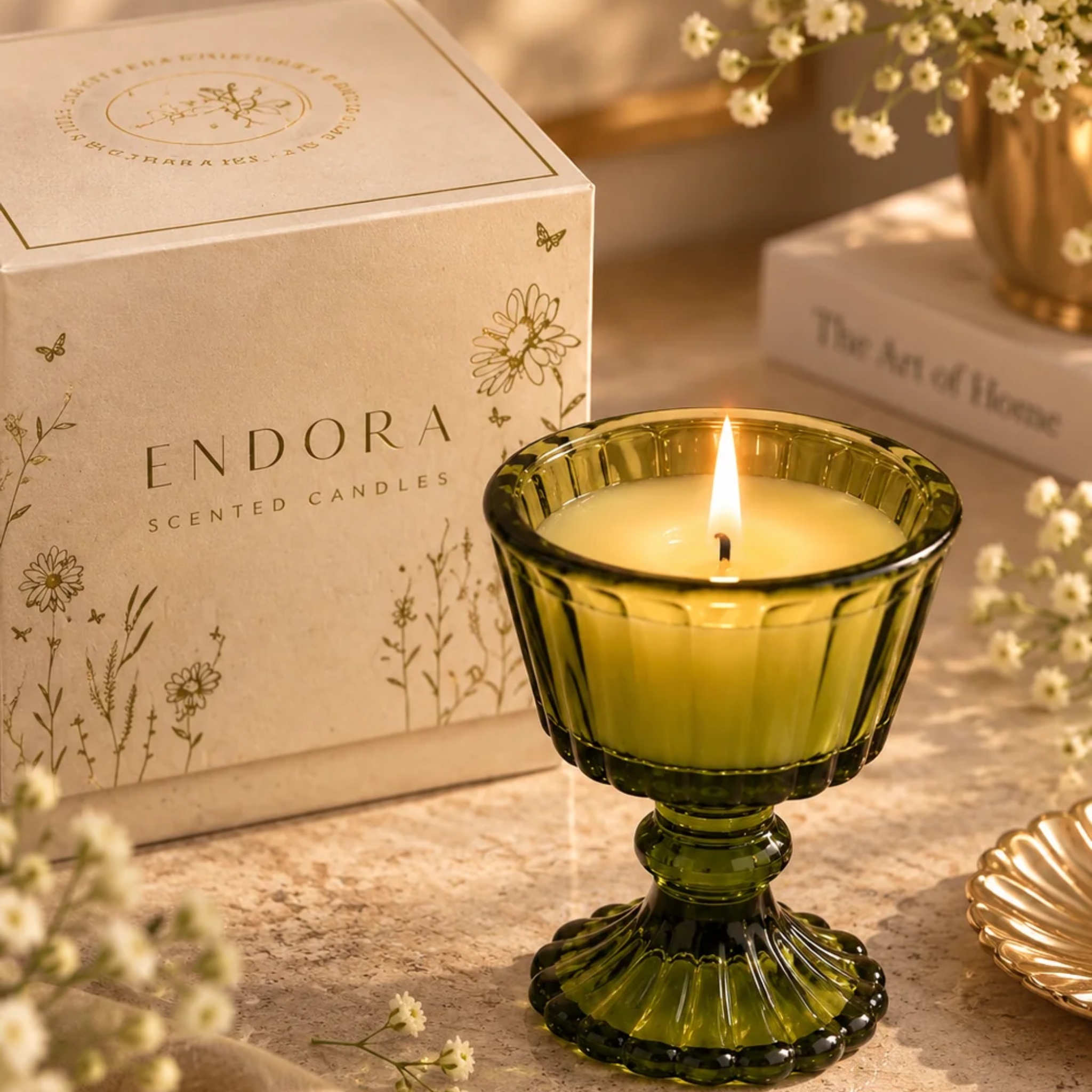 The Vintage Goblet Candle Gift Set of 2 by Endora Scented Candles | Tooffi