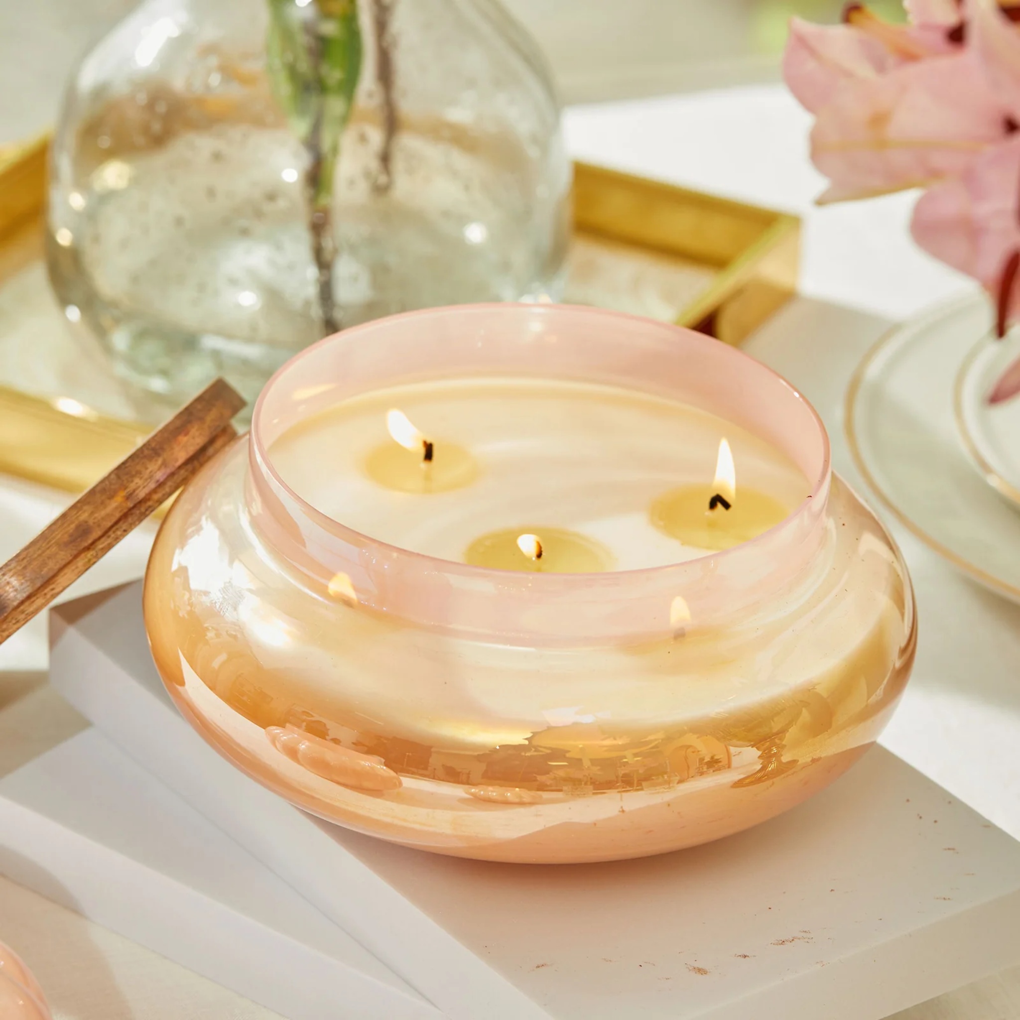 Pink Boho Lid - Lustre Jars by Endora Scented Candles | Tooffi