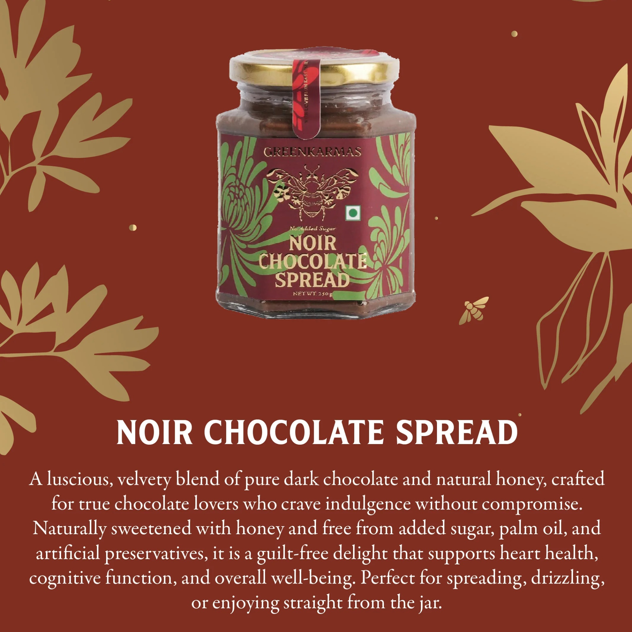 Noir chocolate spread(250g) by GreenKarmas | Tooffi