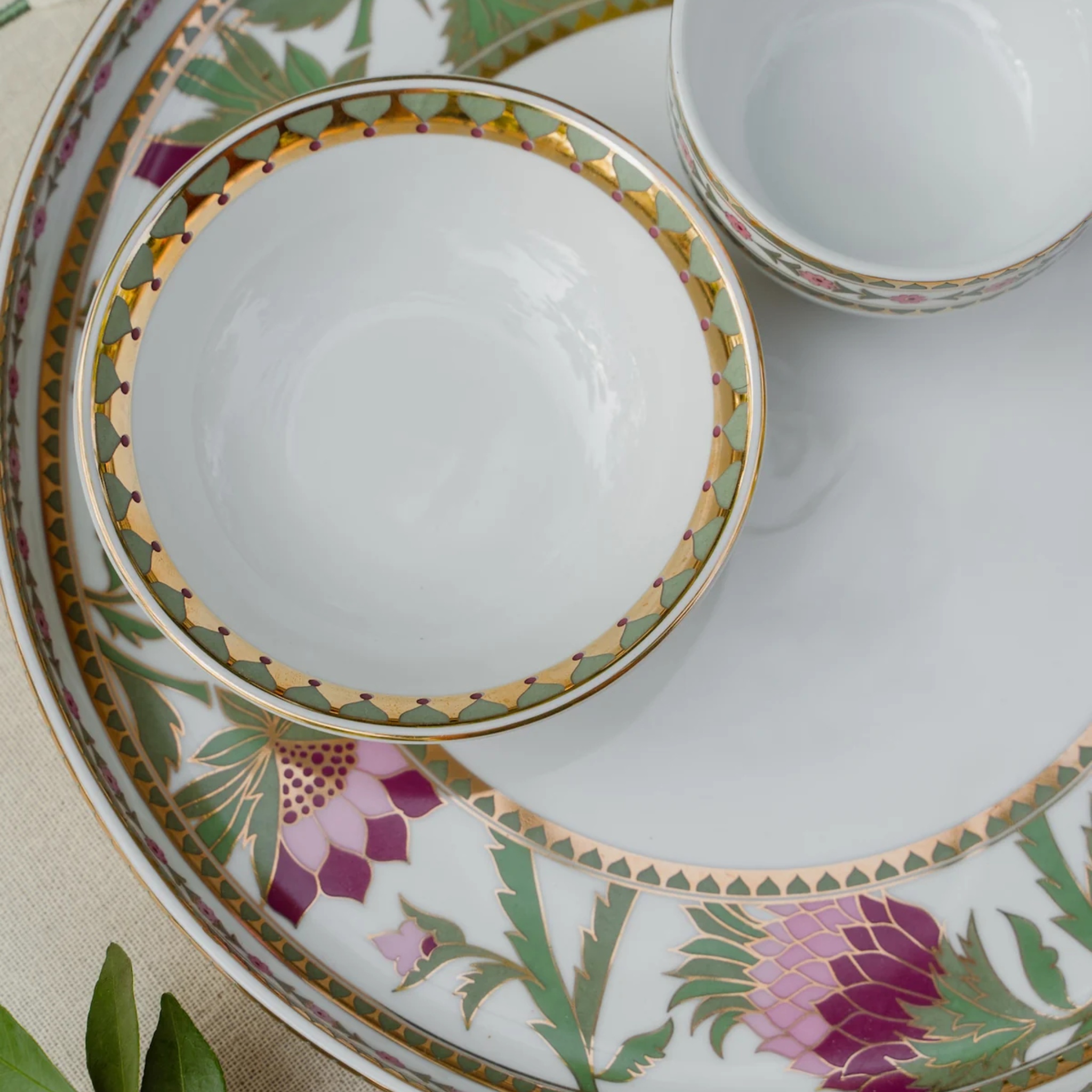 Bagh Open Bowl (Set Of 6) by nira's ceramics | Tooffi