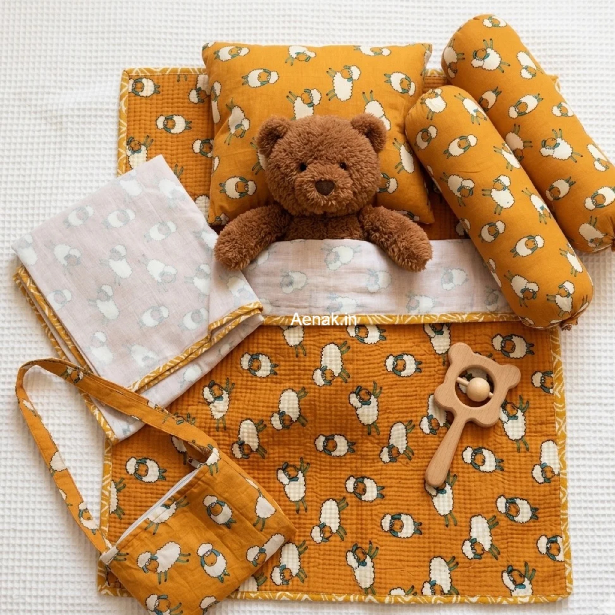 Orange Sheep Handmade Newborn Baby Kit Set by Aenak Studios | Tooffi