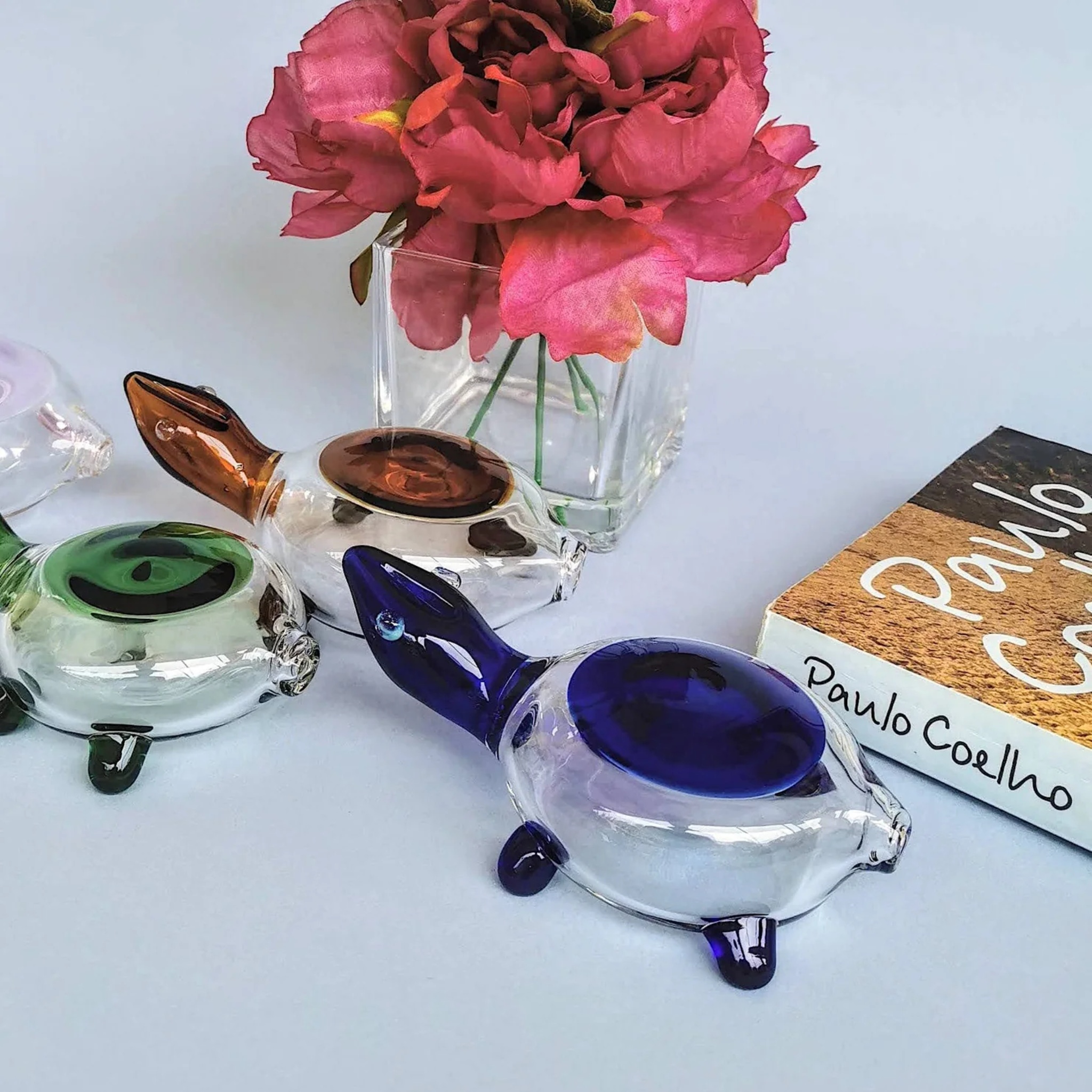 Collectible Glass Art Turtles- Blue by RUSTIC HORSE GLASS STUDIO | Tooffi