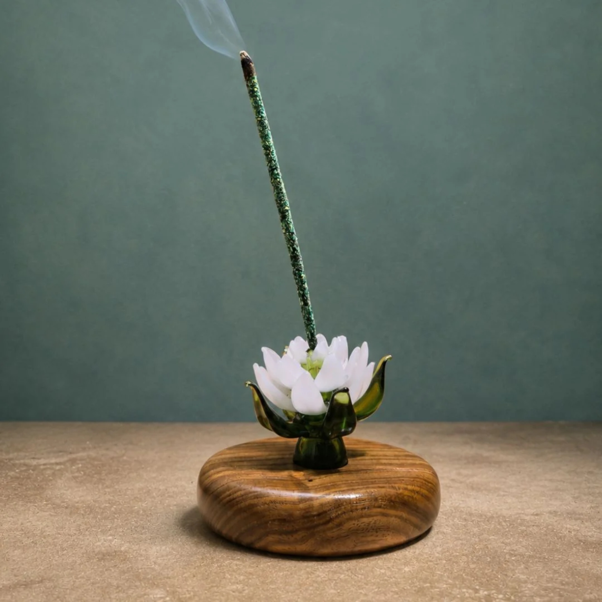 Sacred Lotus Incense Holder gift box by RUSTIC HORSE GLASS STUDIO | Tooffi