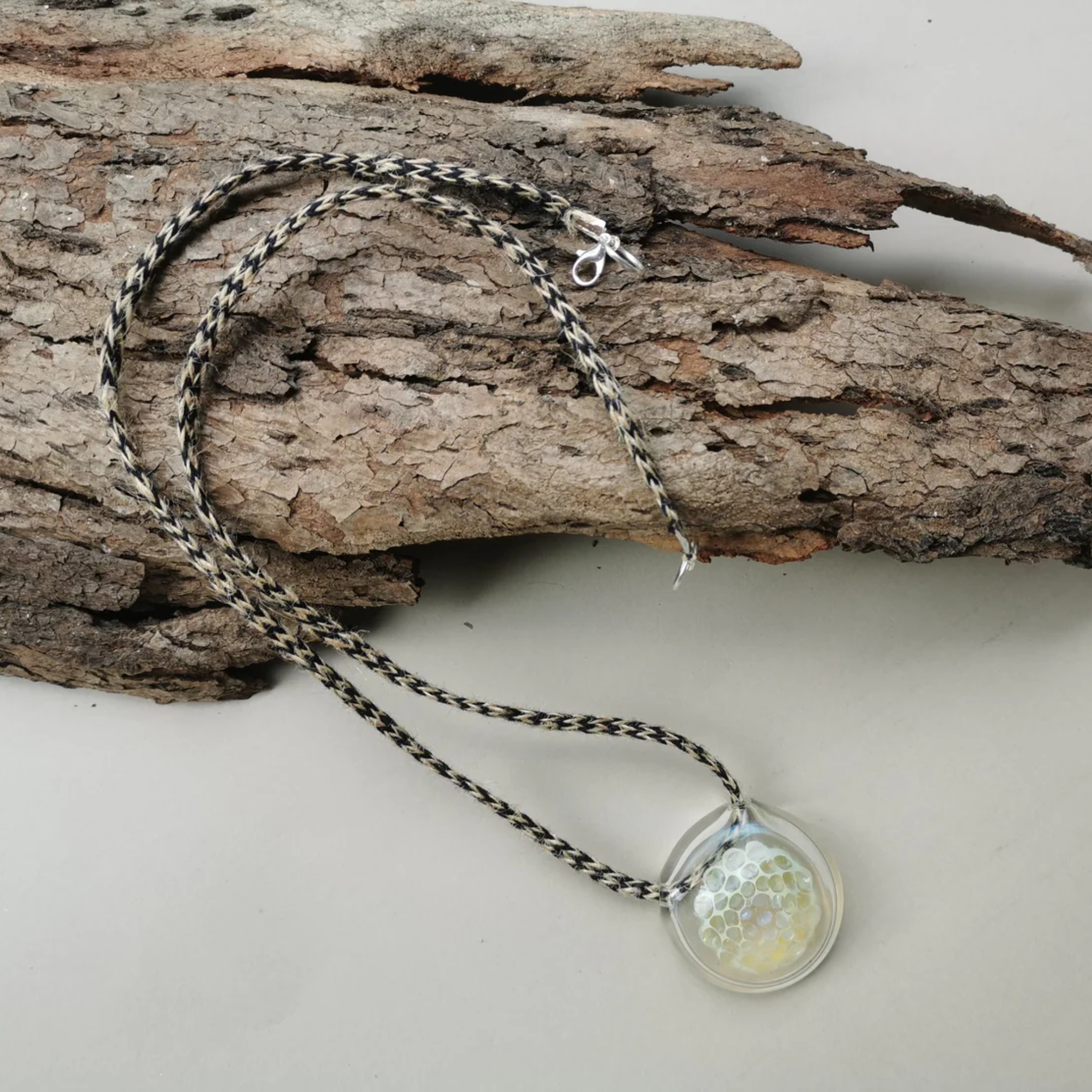 Earth Series Necklace - Misty Pearl by RUSTIC HORSE GLASS STUDIO | Tooffi