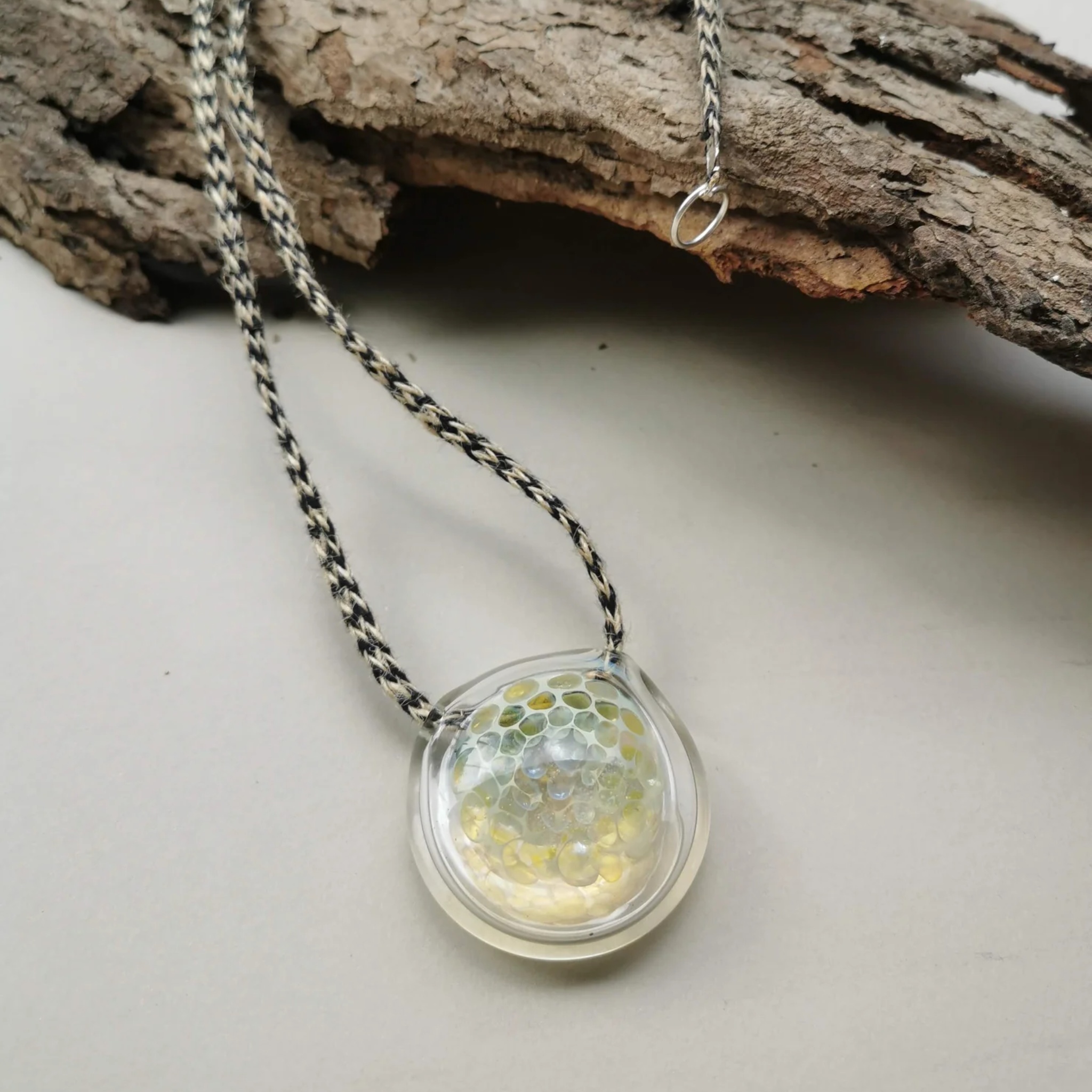 Earth Series Necklace - Misty Pearl by RUSTIC HORSE GLASS STUDIO | Tooffi