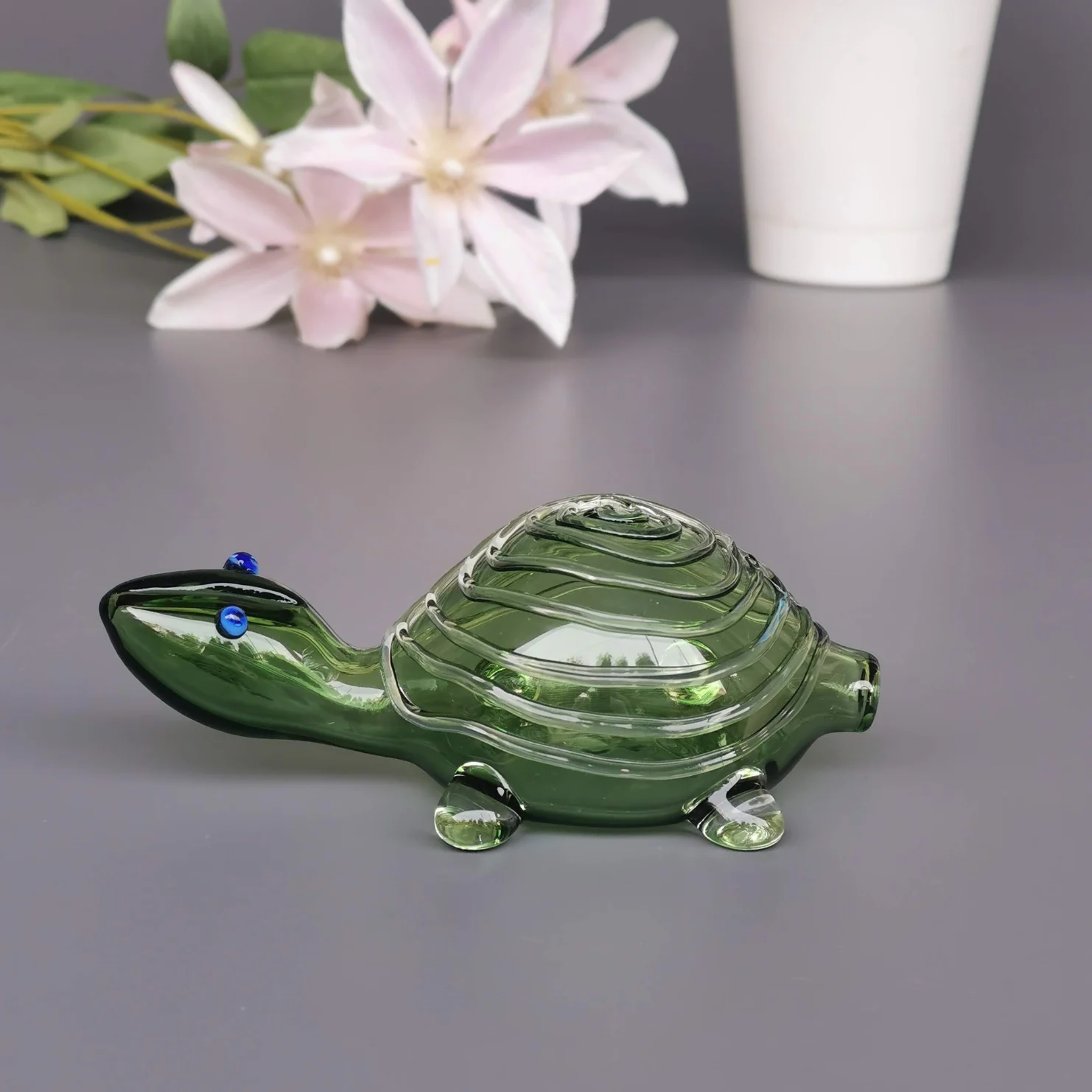 Good Luck Glass Turtles- Jade by RUSTIC HORSE GLASS STUDIO | Tooffi