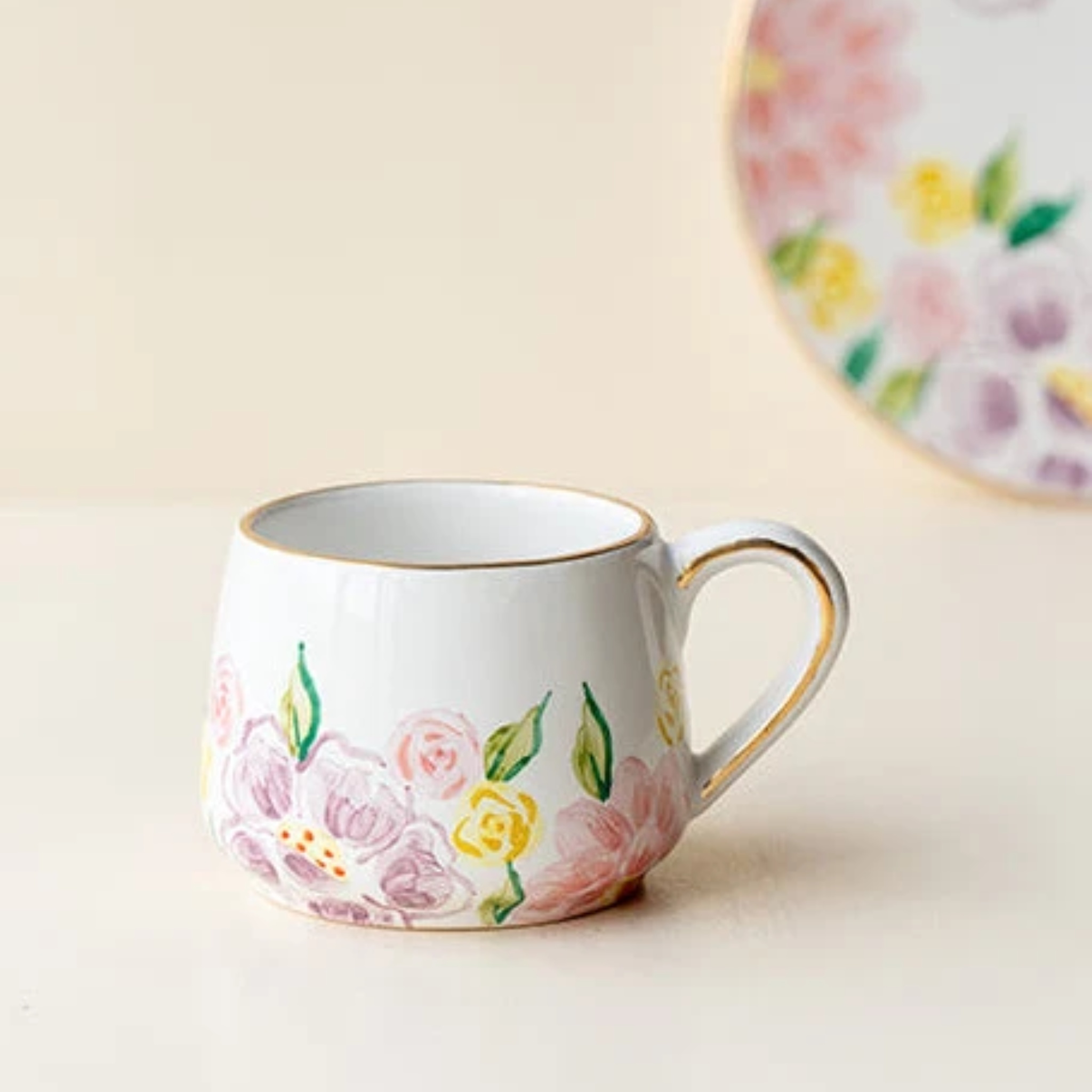 Pink Lilies mug by nira's ceramics | Tooffi