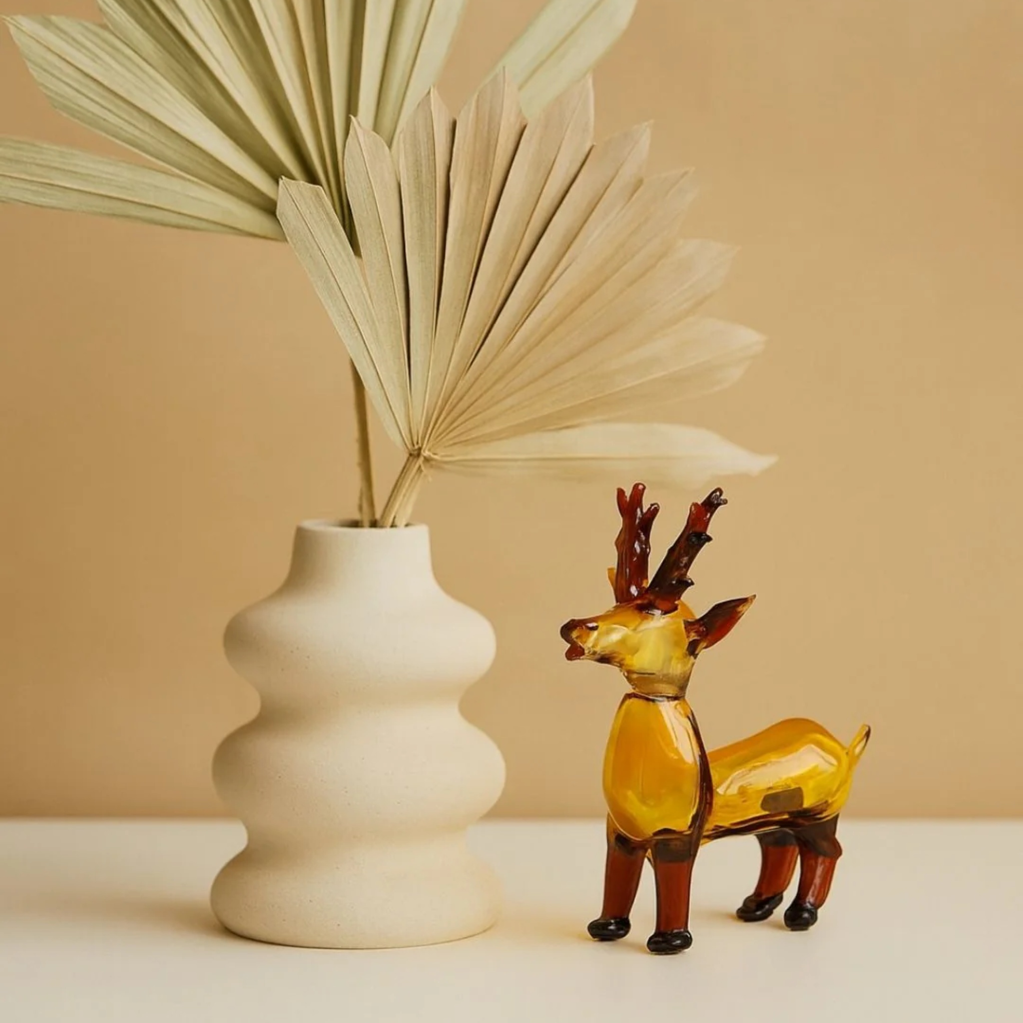 Amber Stag — Handblown Glass Sculpture by RUSTIC HORSE GLASS STUDIO | Tooffi