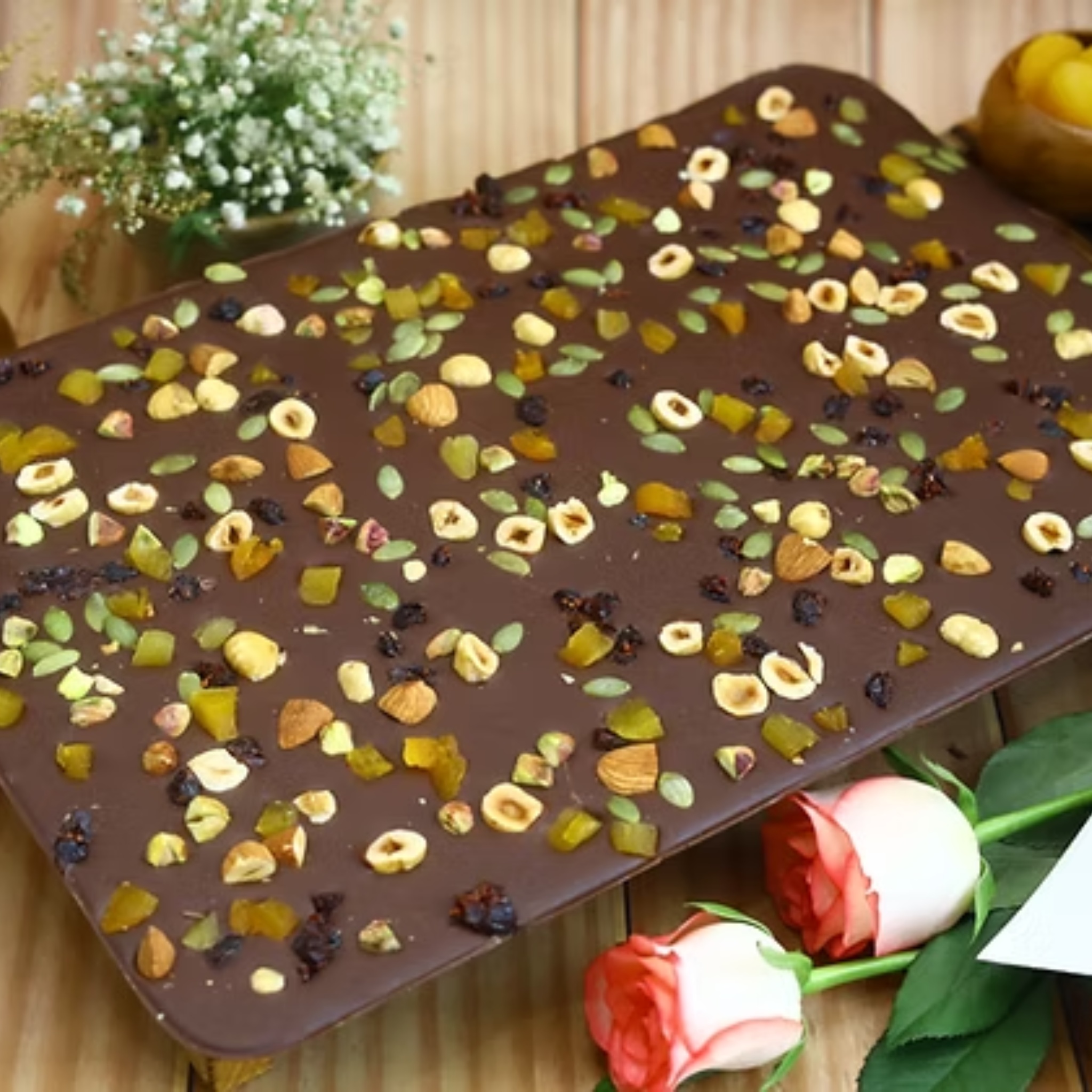 Fruit N Nut Chocolate Bark Gift Box by Mabon Chocolates | Tooffi