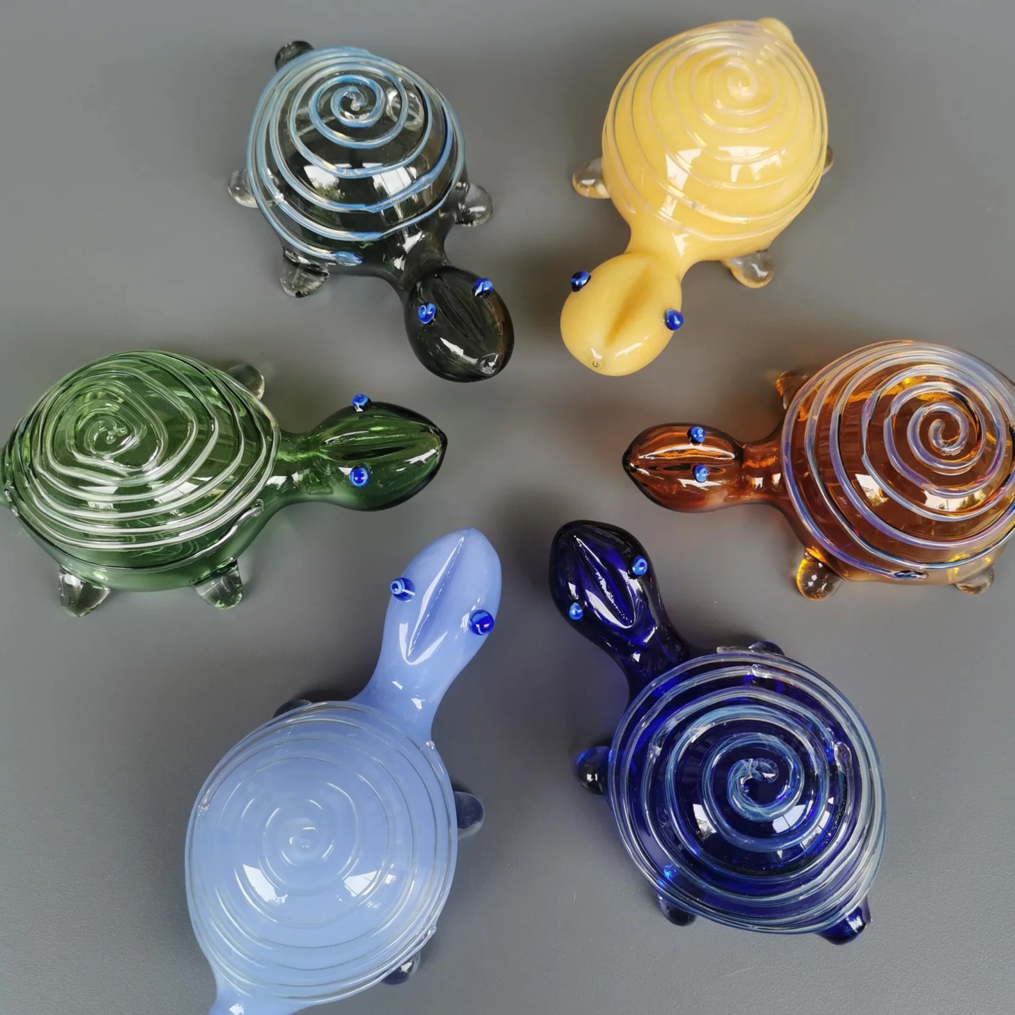 Good Luck Glass Turtles- Ivory by RUSTIC HORSE GLASS STUDIO | Tooffi