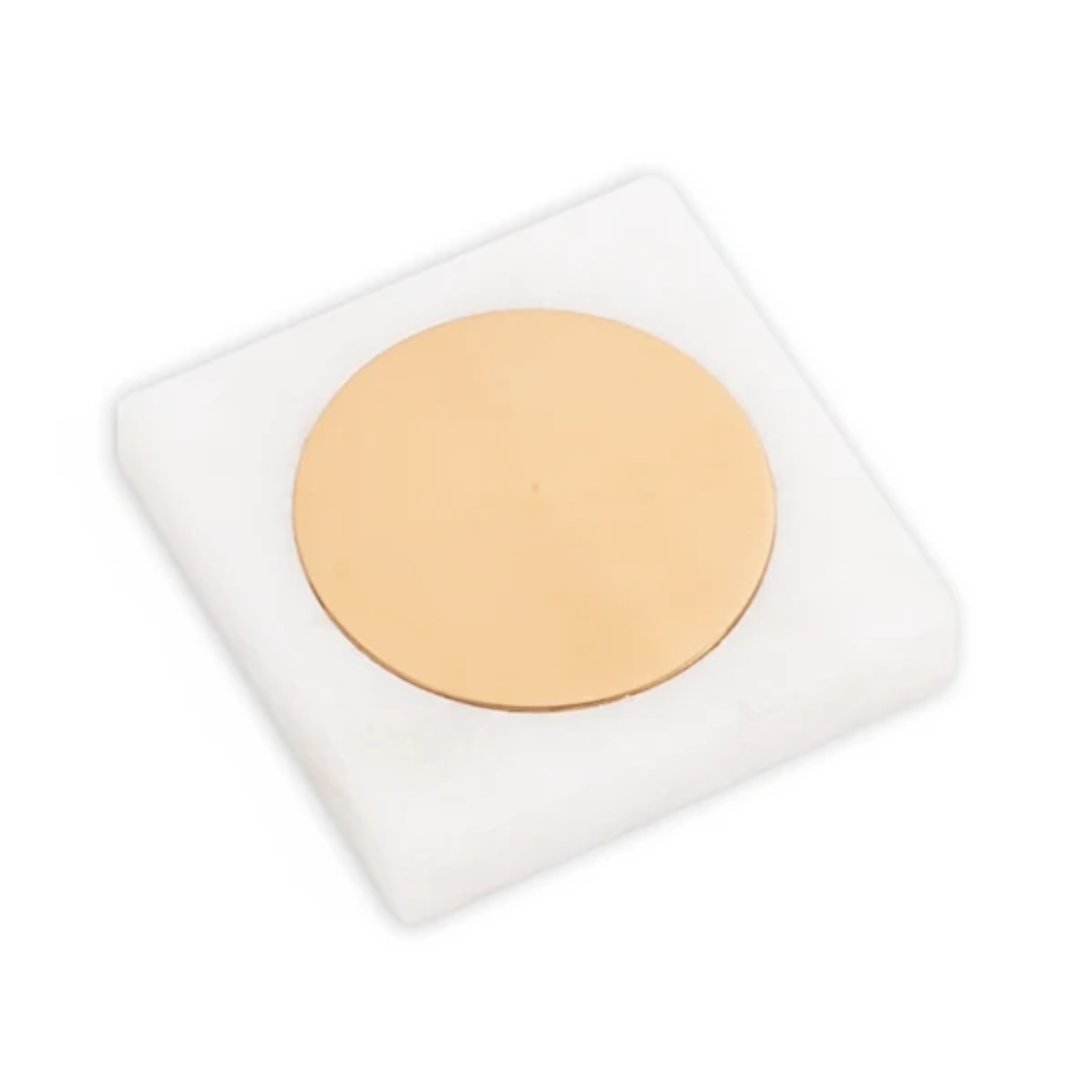 Yang Coasters — White Marble and Brass Gold (Set of 4) by Saswata | Tooffi