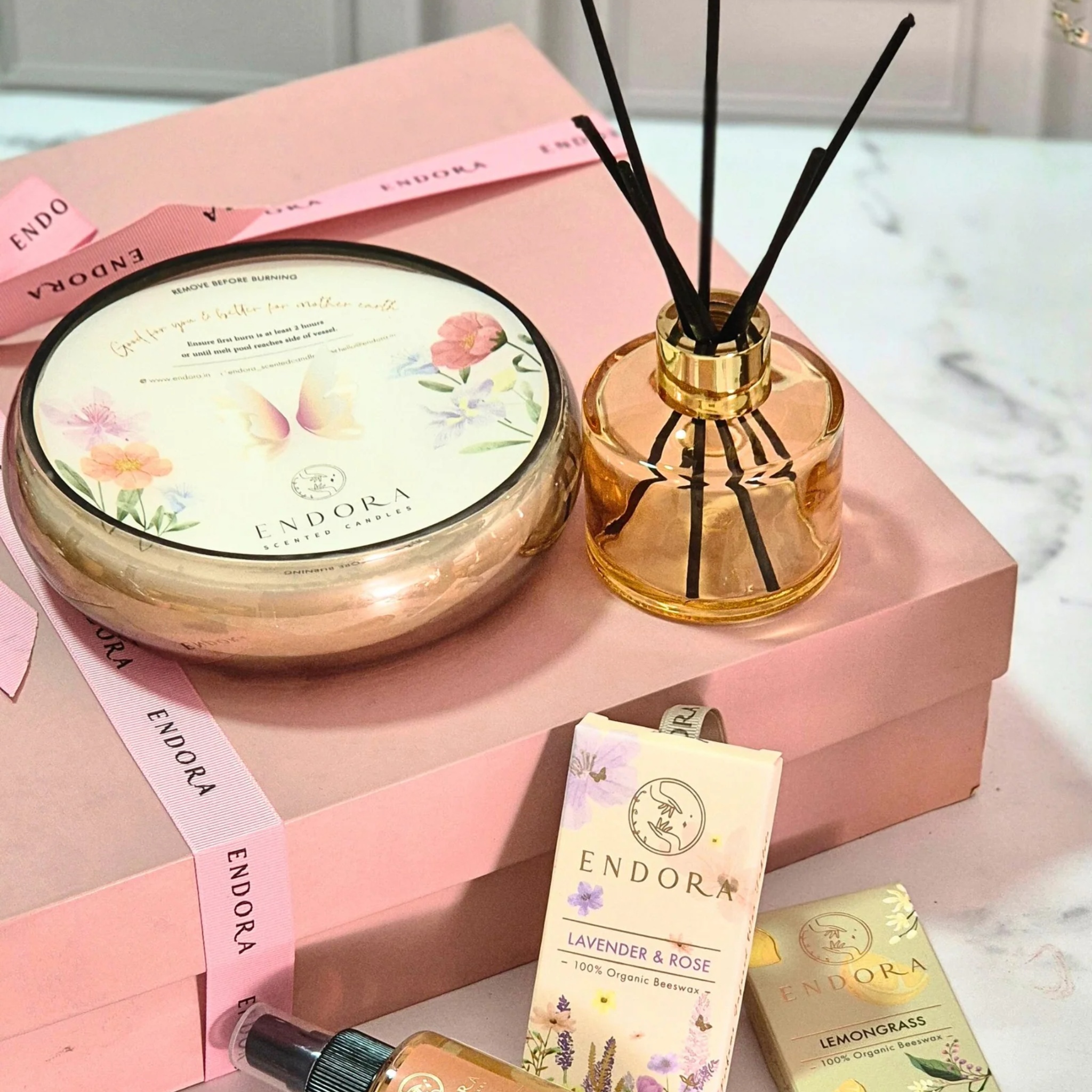 Aura of Indulgence Gift Box | Set of 6 by Endora Scented Candles | Tooffi