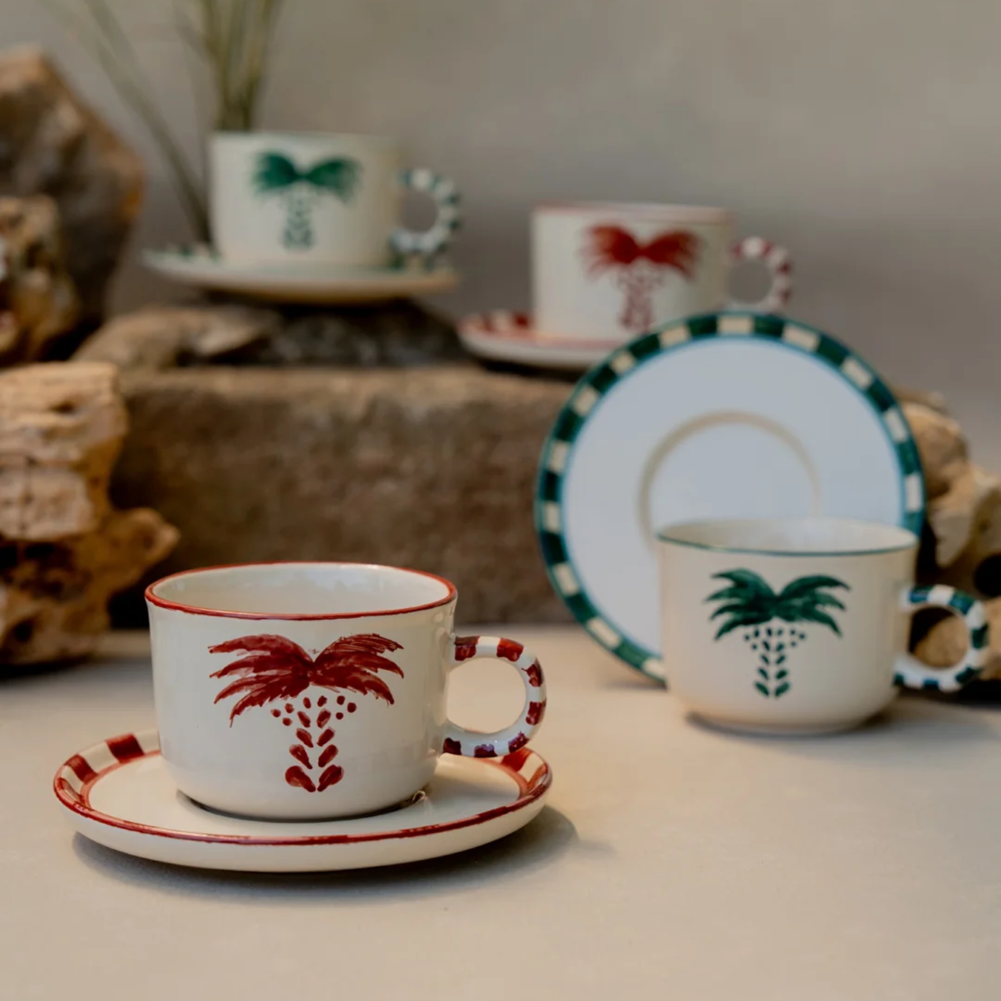 Terra Cups & saucers (set of 6) by nira's ceramics | Tooffi