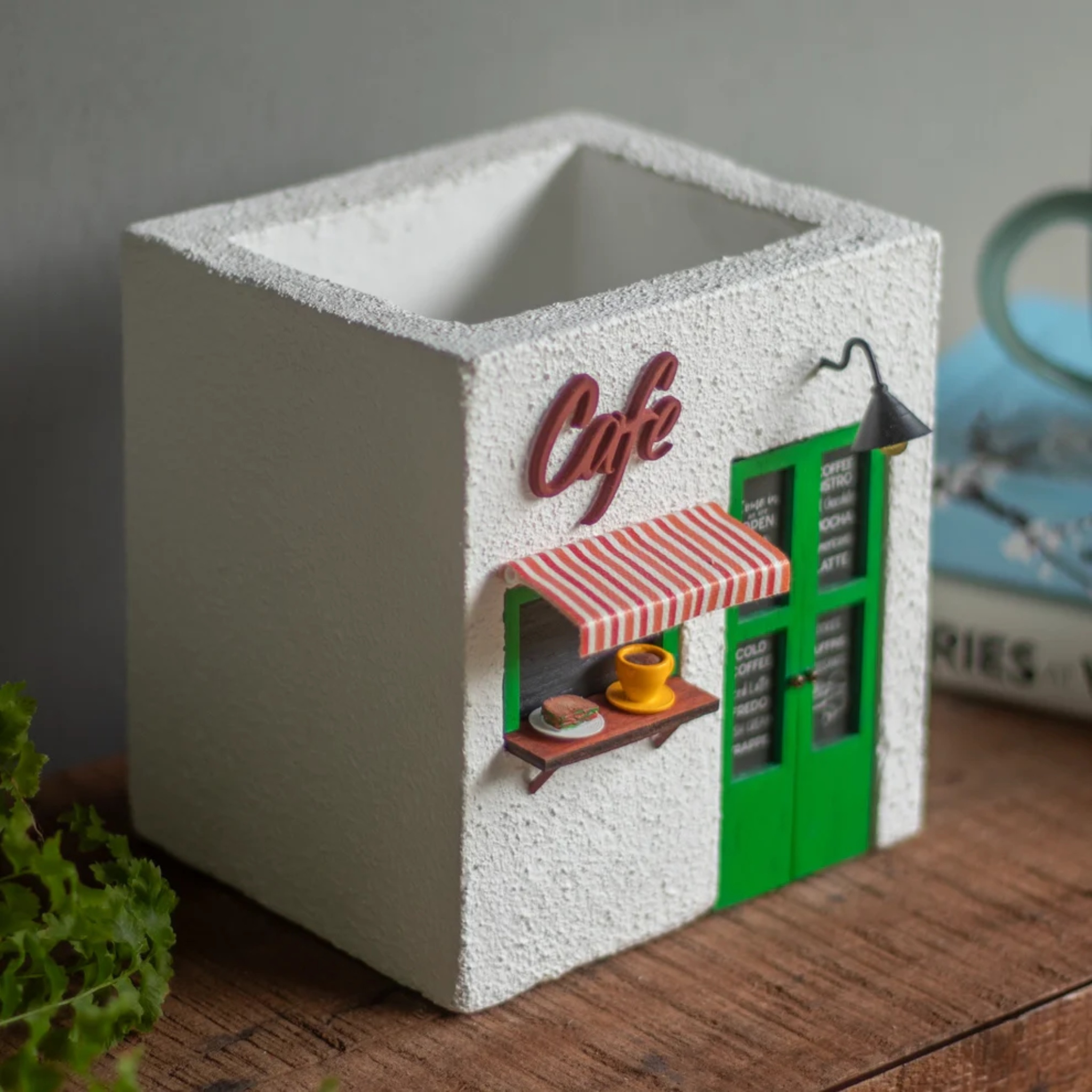 Cafe Planter (White & Green) by Bae & Bee studio | Tooffi