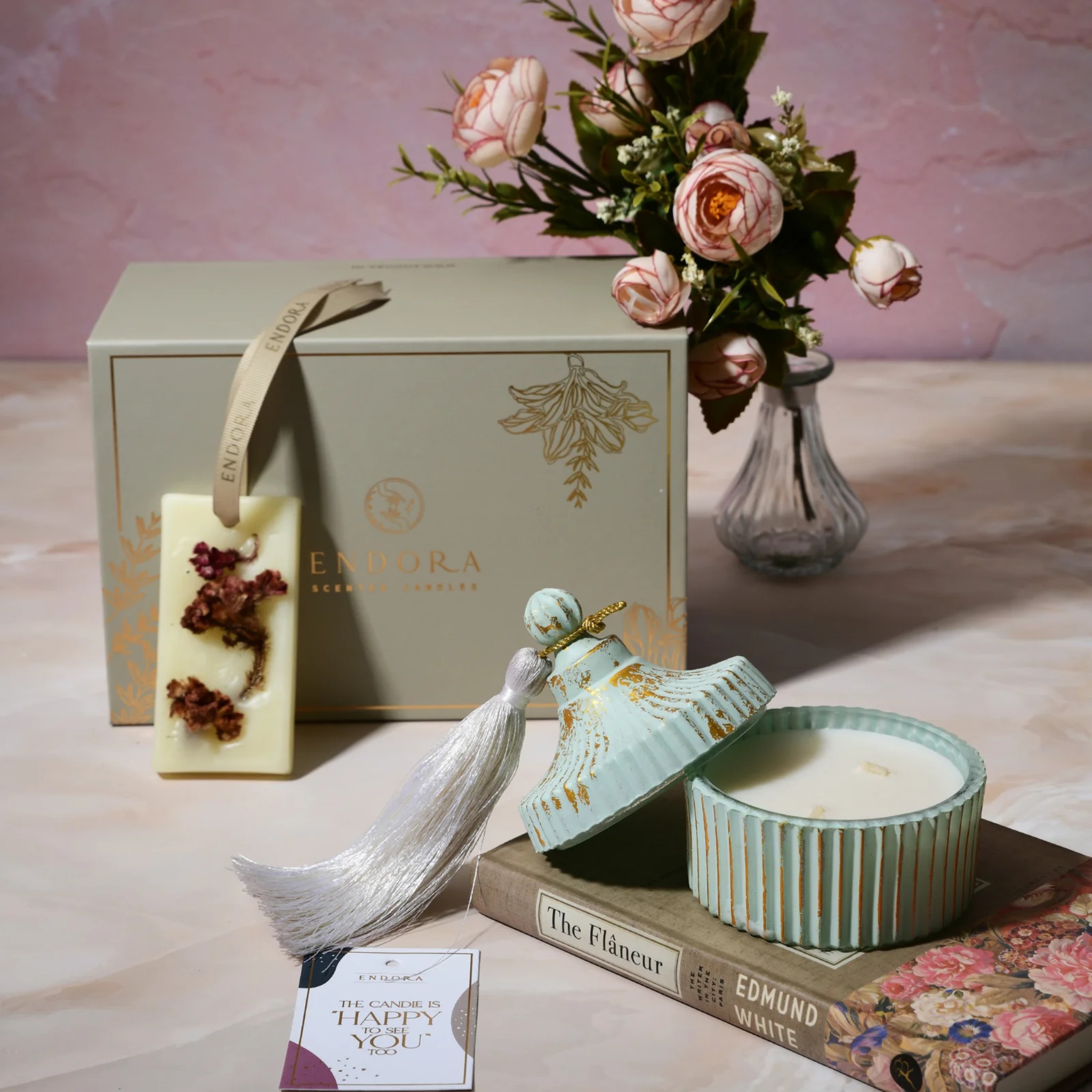 TASSEL LID JAR + WAX TABLET by Endora Scented Candles | Tooffi
